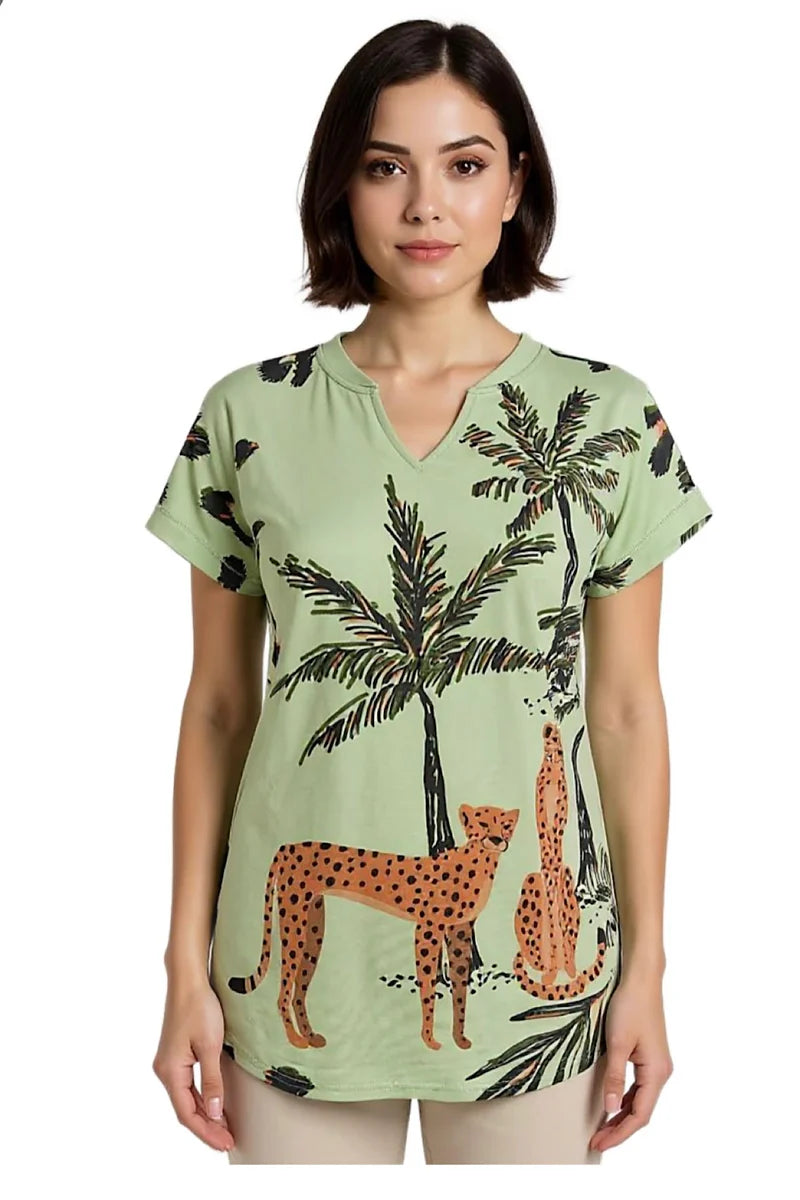 Cheetah Print Tee | Green