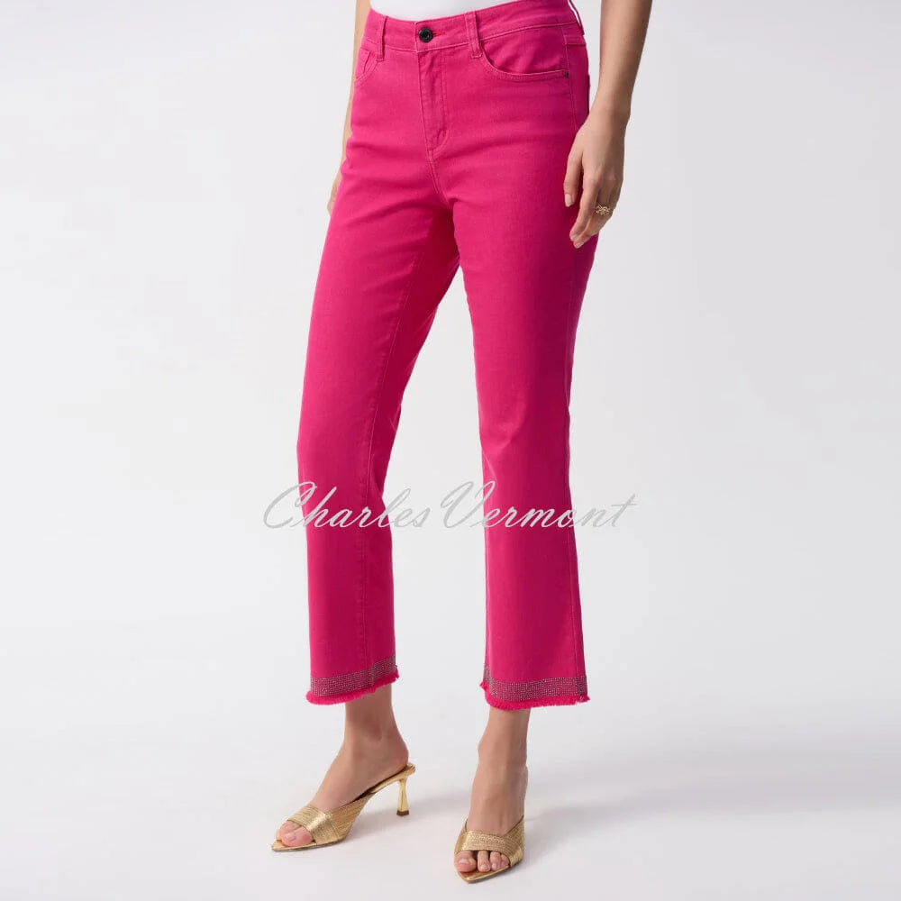 Crop Jean Diamante trim | Pink