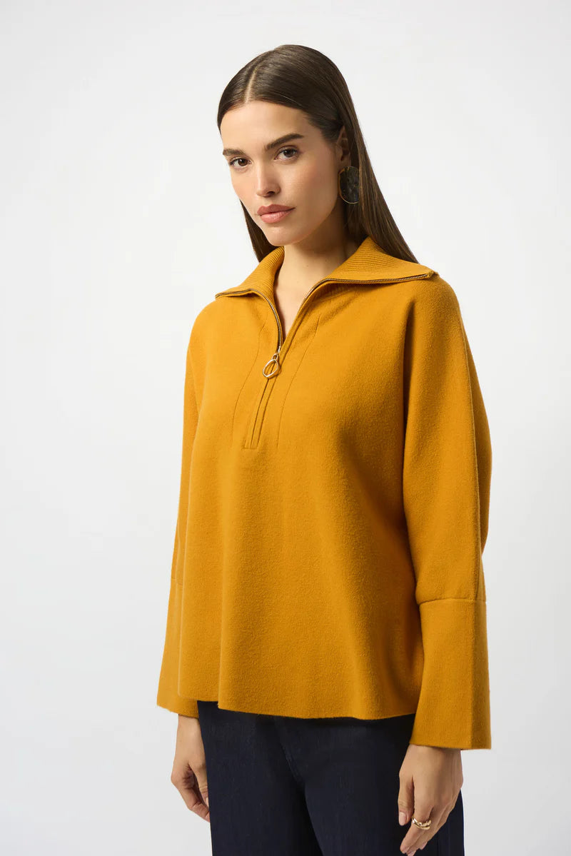 Sweater Knit Boxy Pullover with Zipped Collar | Medallion – Shop