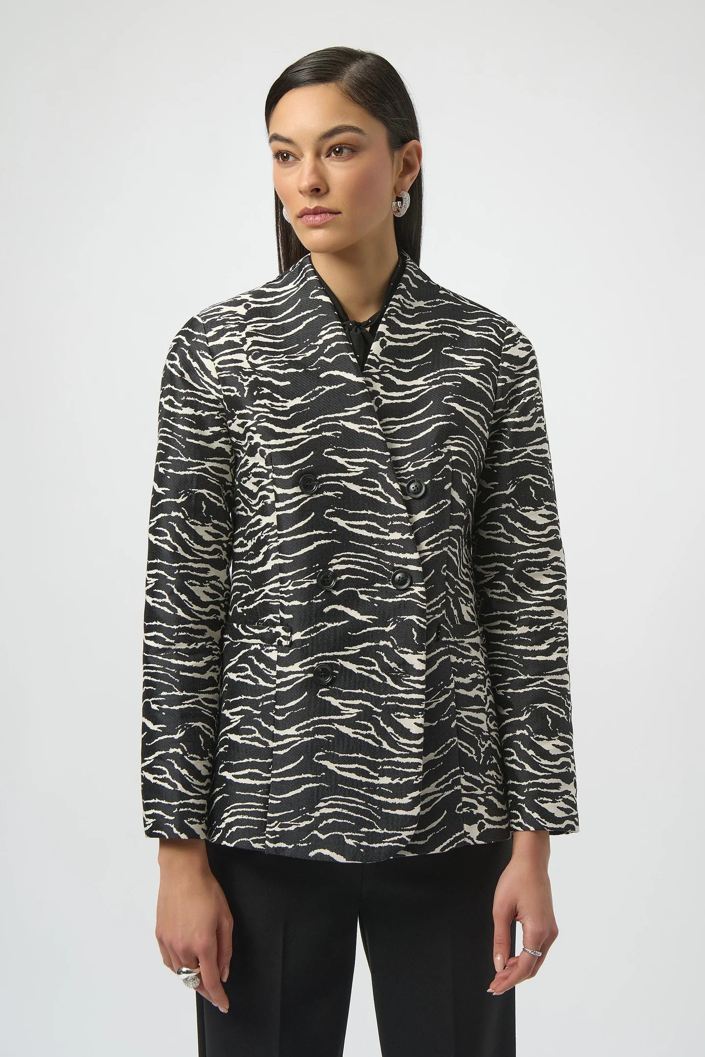 Joseph Ribkoff Blazer | Blk Off White