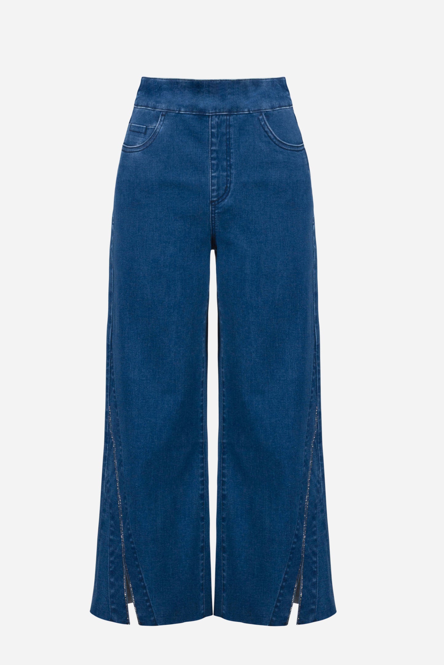 Cullotte Jean with Rhinestones | Denim Medium Blue