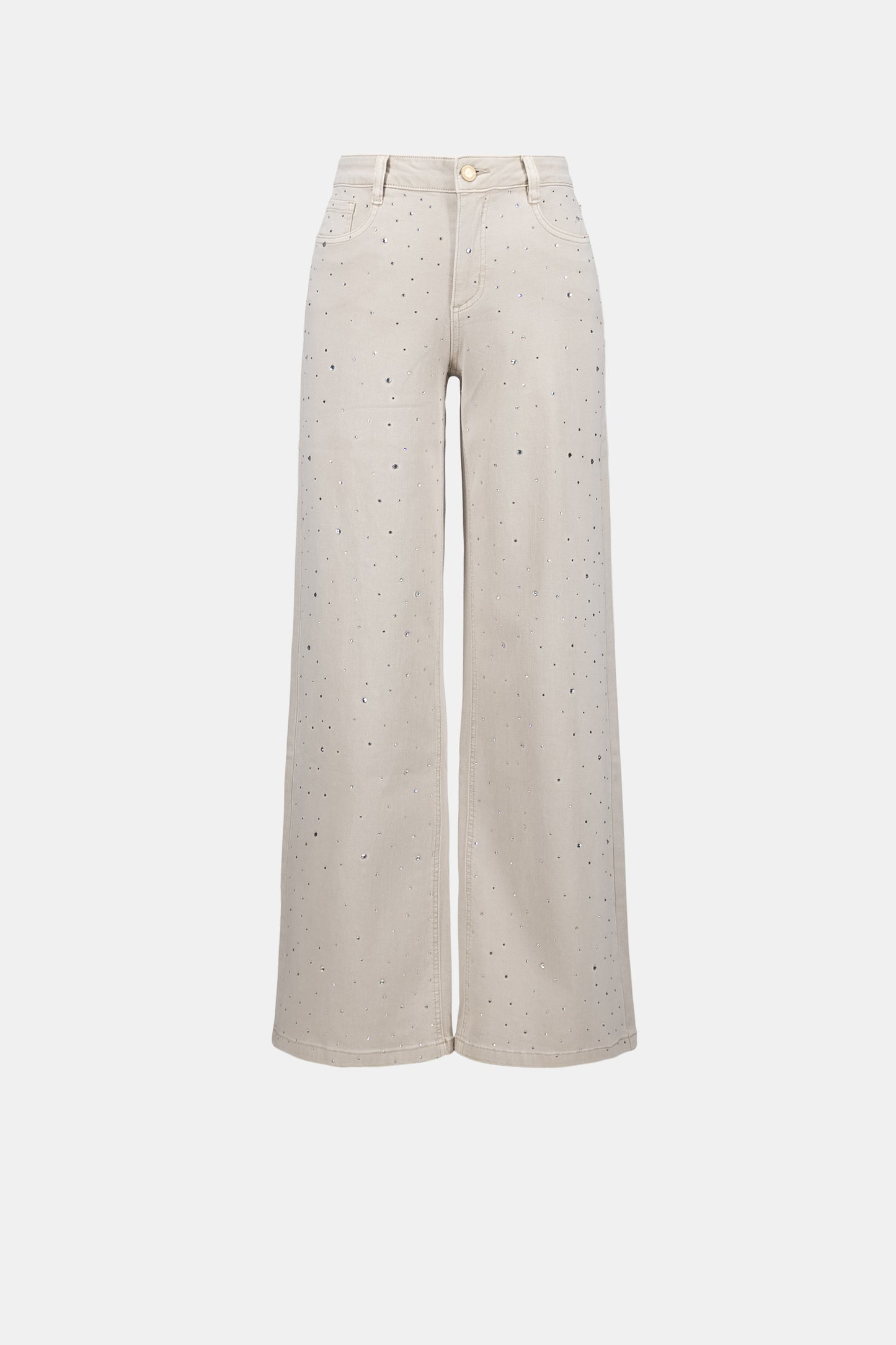 Featherweave Wide Leg Jeans With Rhinestones | Moonstone