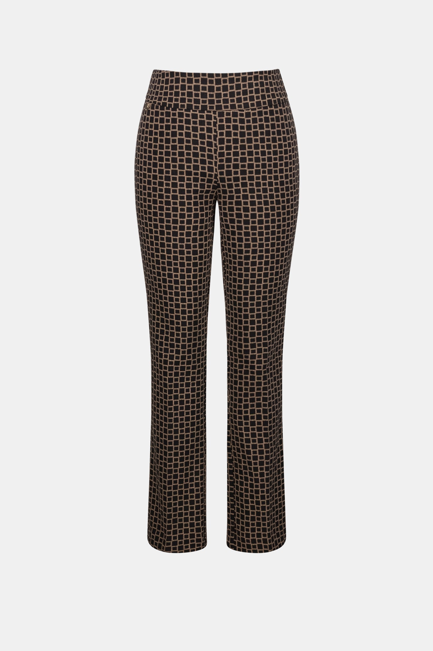 Geometric Jacquard Pull On Pant| Black/Beige