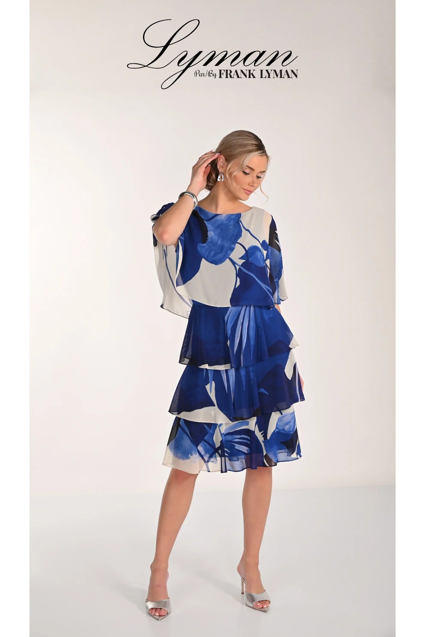 Tierred Mid Calf Dress | Cobalt