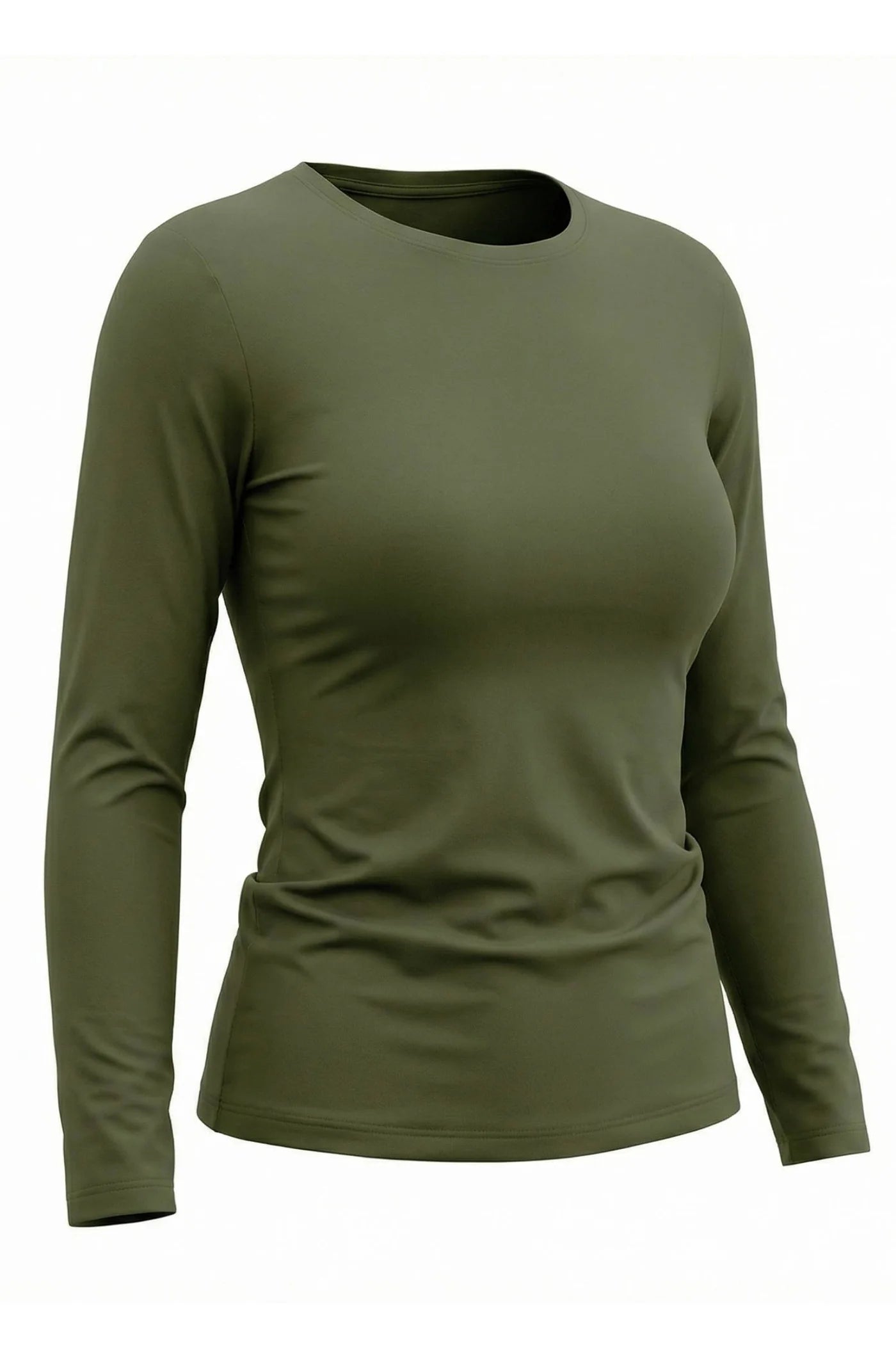 High Neck Long Sleeve Top | Hunter Green