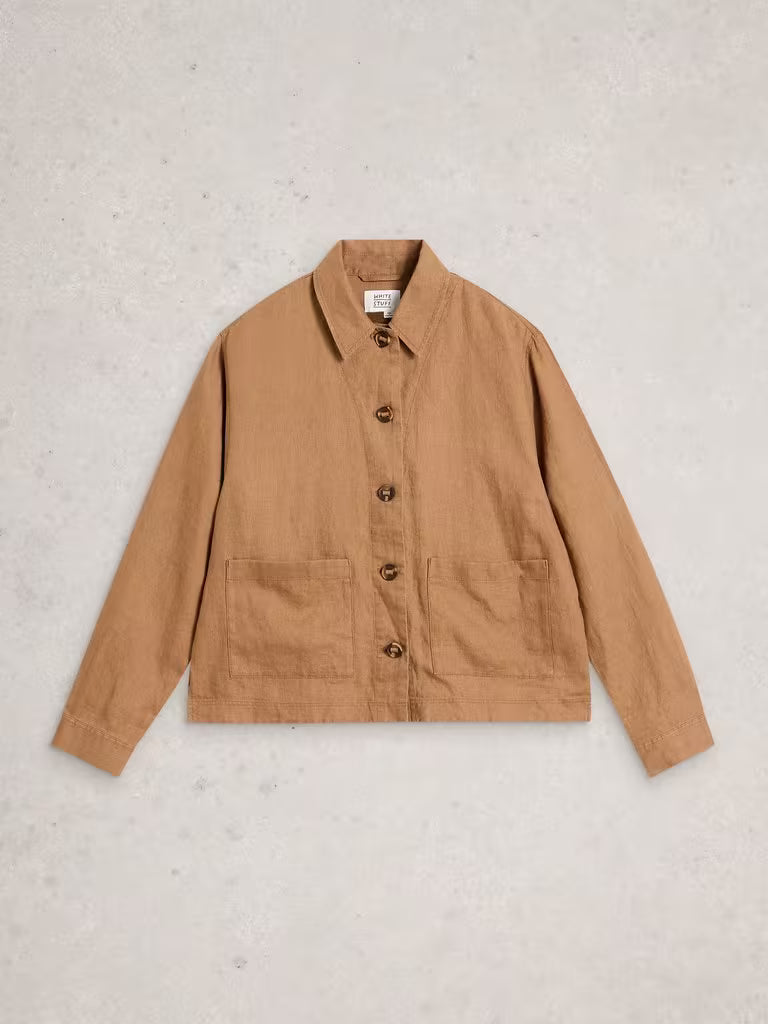 Isabel Linen Jacket | Mid Tan