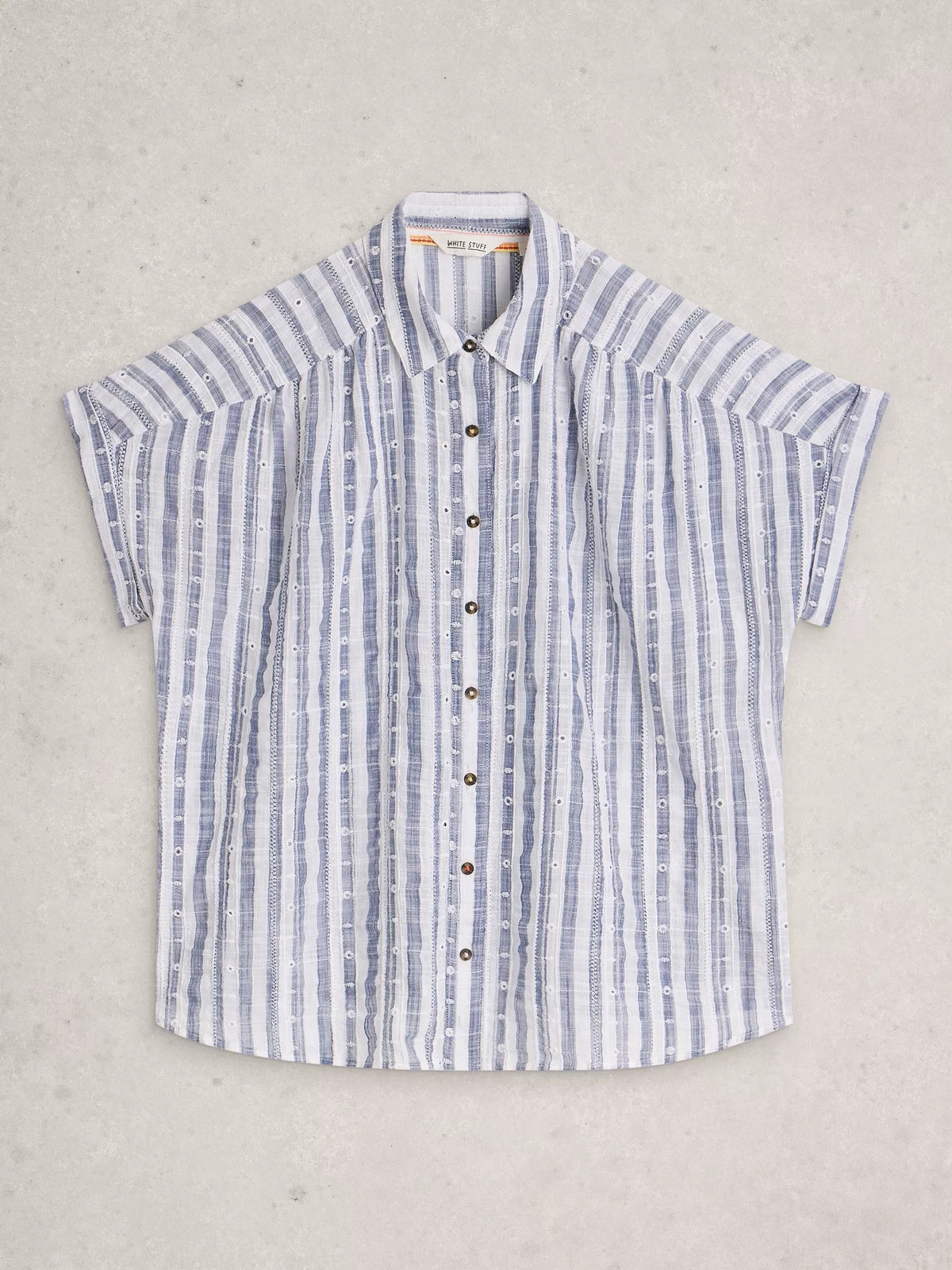Orla Button Through Shirt | Blue Multi
