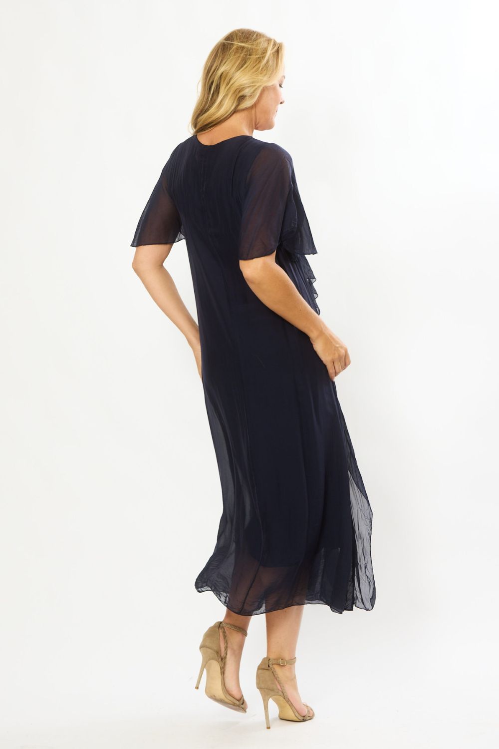 Frilled Dress | Navy