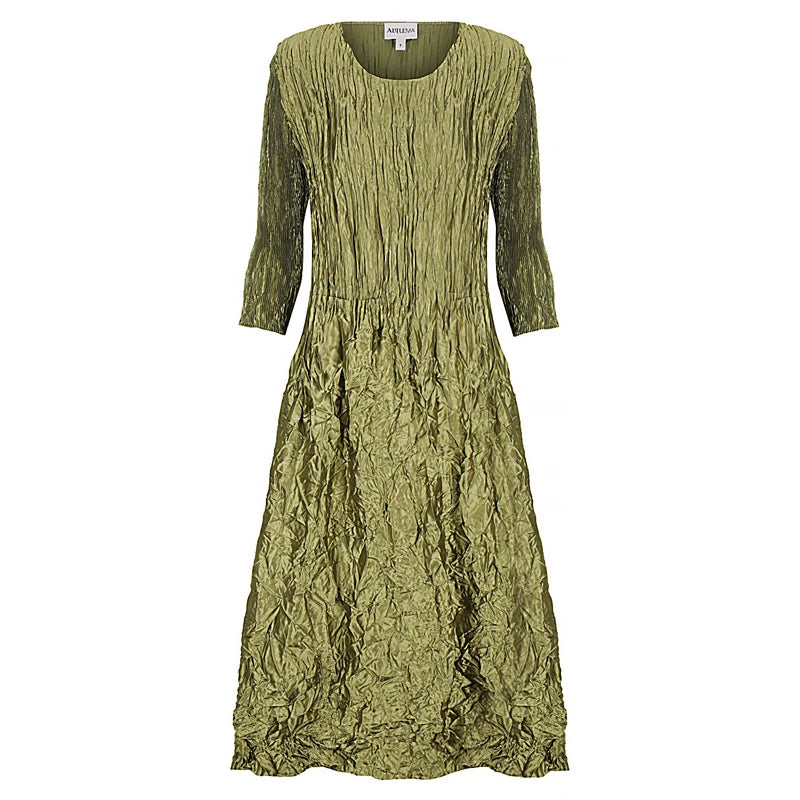Smash Pocket Dress3/4 Sleeve | Glossy Olive