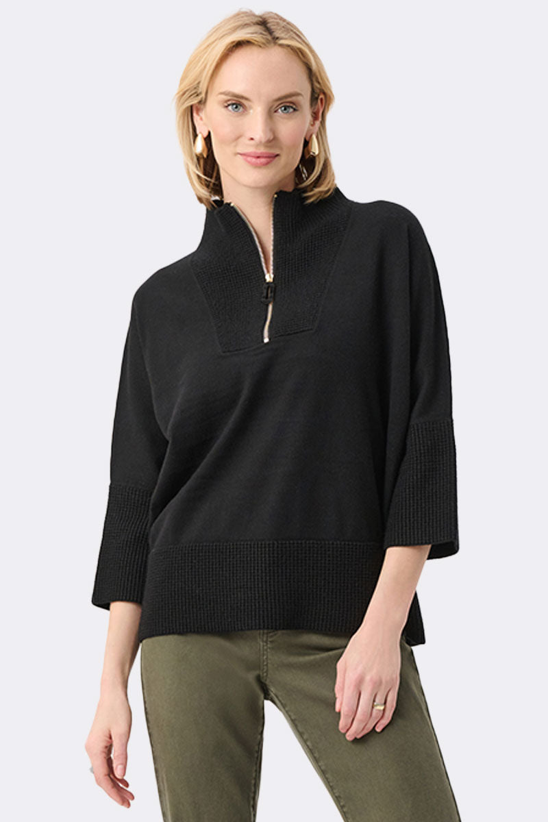 Zip Sweater with 3/4 Sleeve