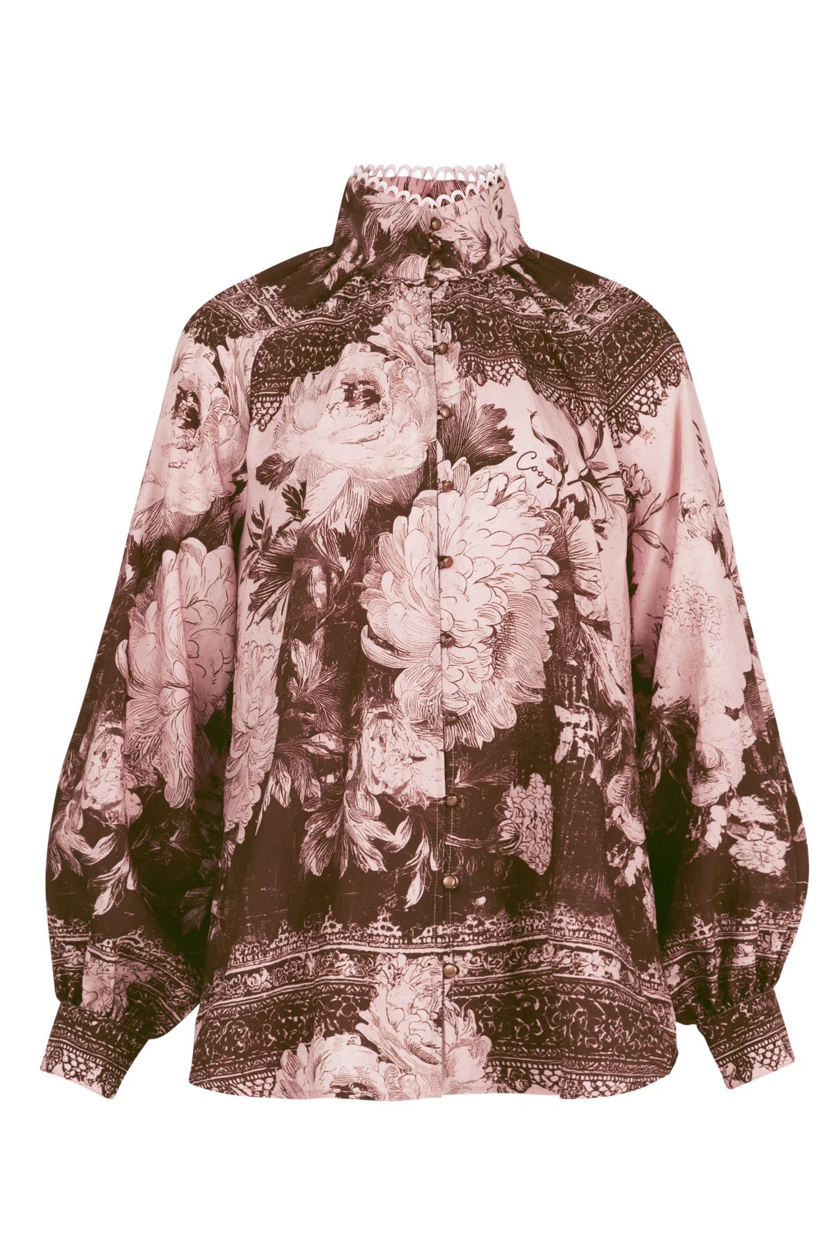 High Society Blouse | Pink & Brown