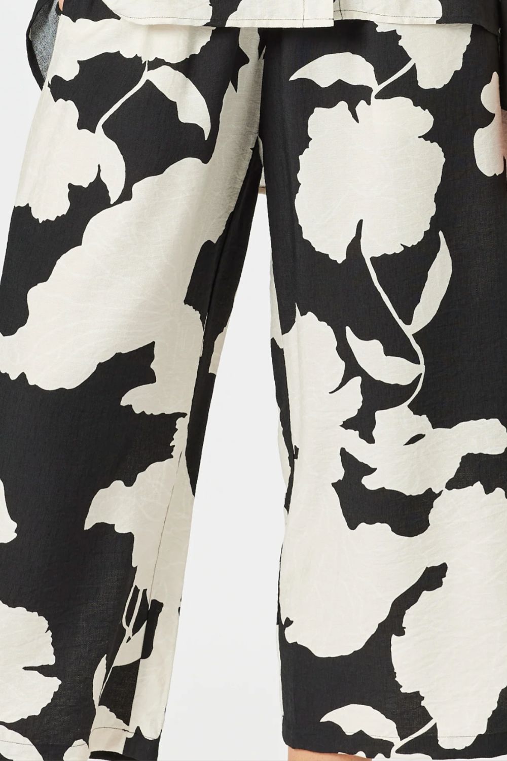 Barcelona Wide Leg Pant | Black/Natural