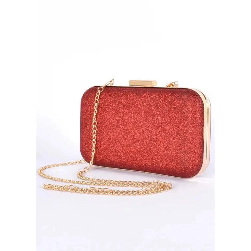 Everly Bar Top Structured Clutch | Red/Gold-Adorne-Shop 12 Bendigo