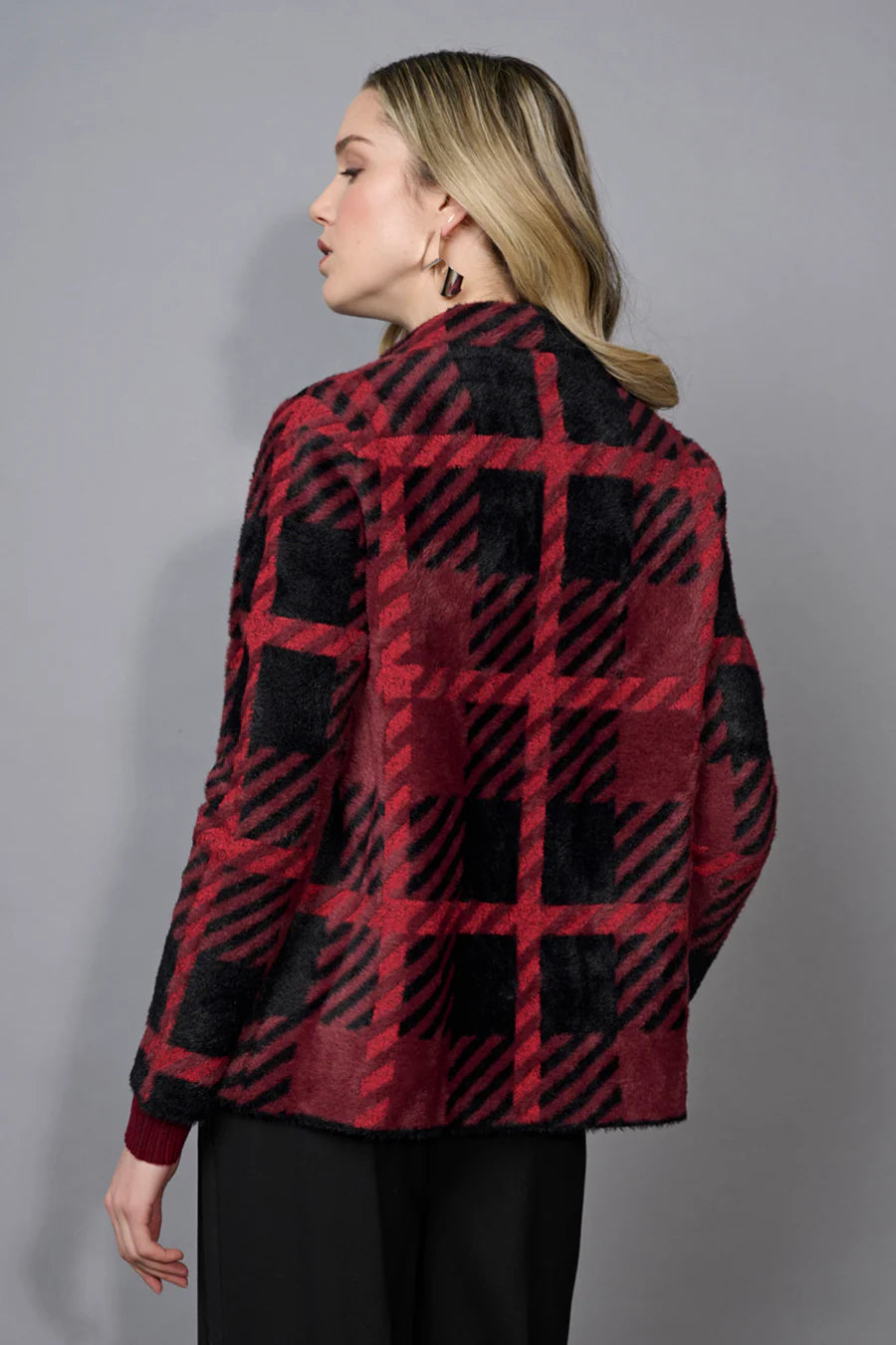 Short Plaid Jacket | Sangria Multi