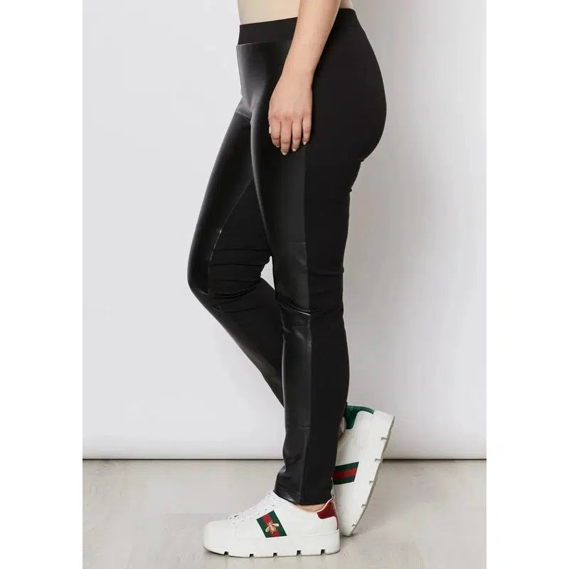 Faux Leather Front Pant | Black-Hammock & Vine-Shop 12 Bendigo