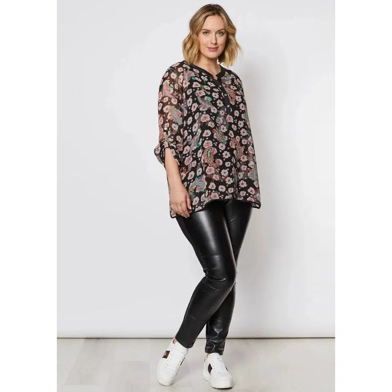 Faux Leather Front Pant | Black-Hammock & Vine-Shop 12 Bendigo