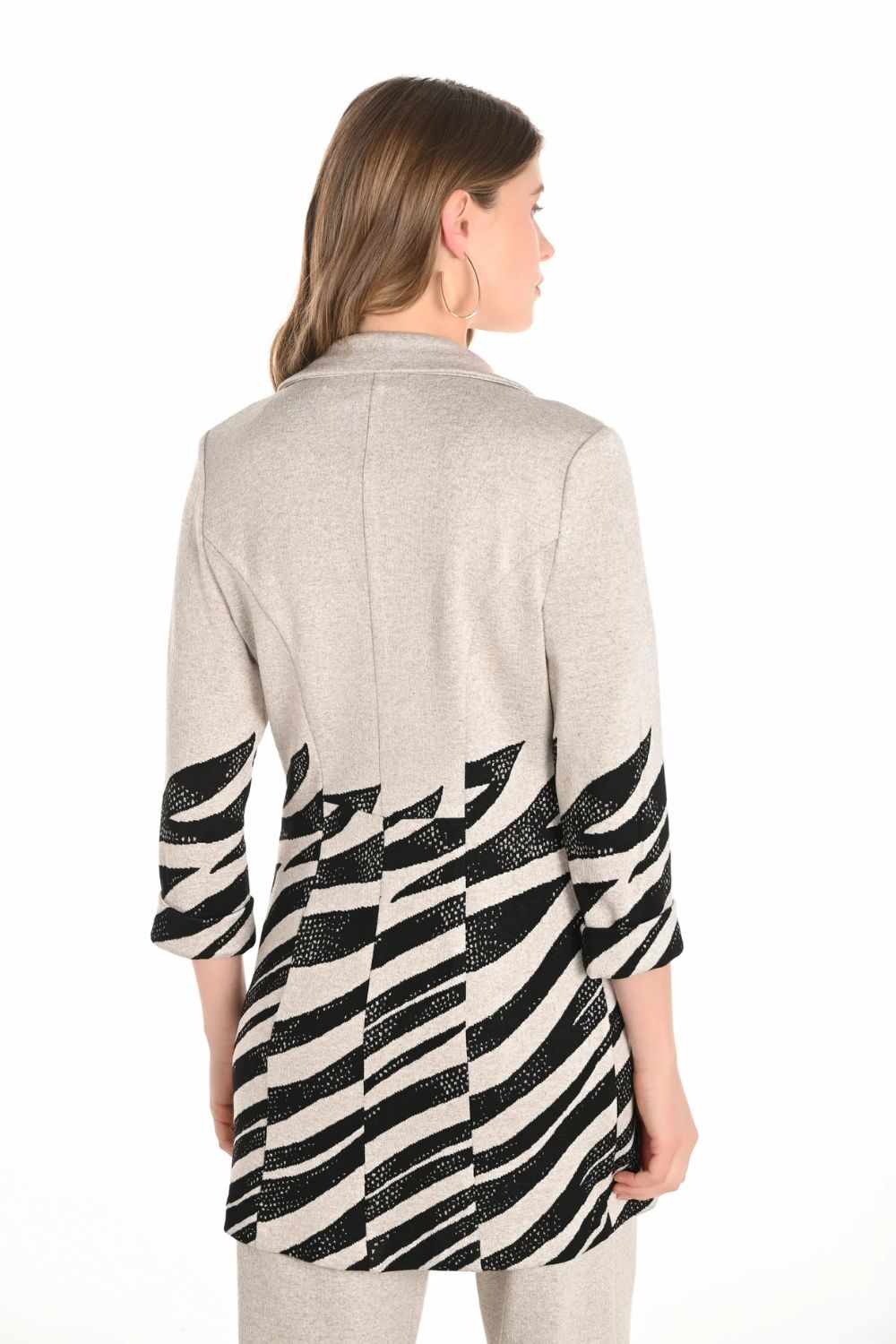 Zebra Knit Jacket | Black/Beige