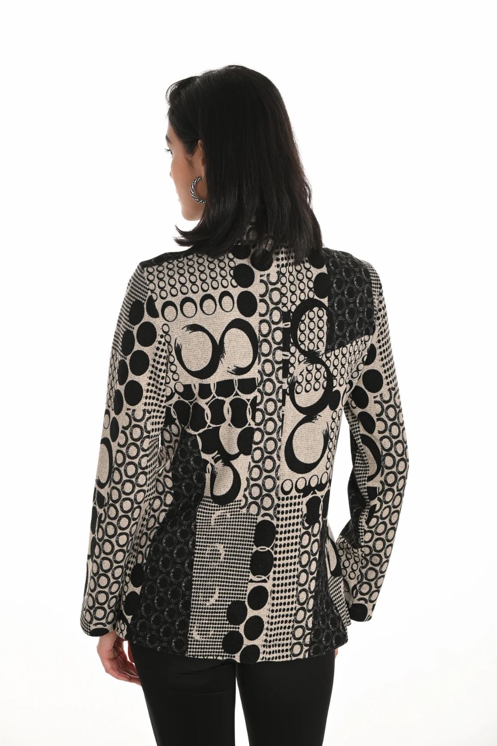 Circular Blazer | Black/Beige