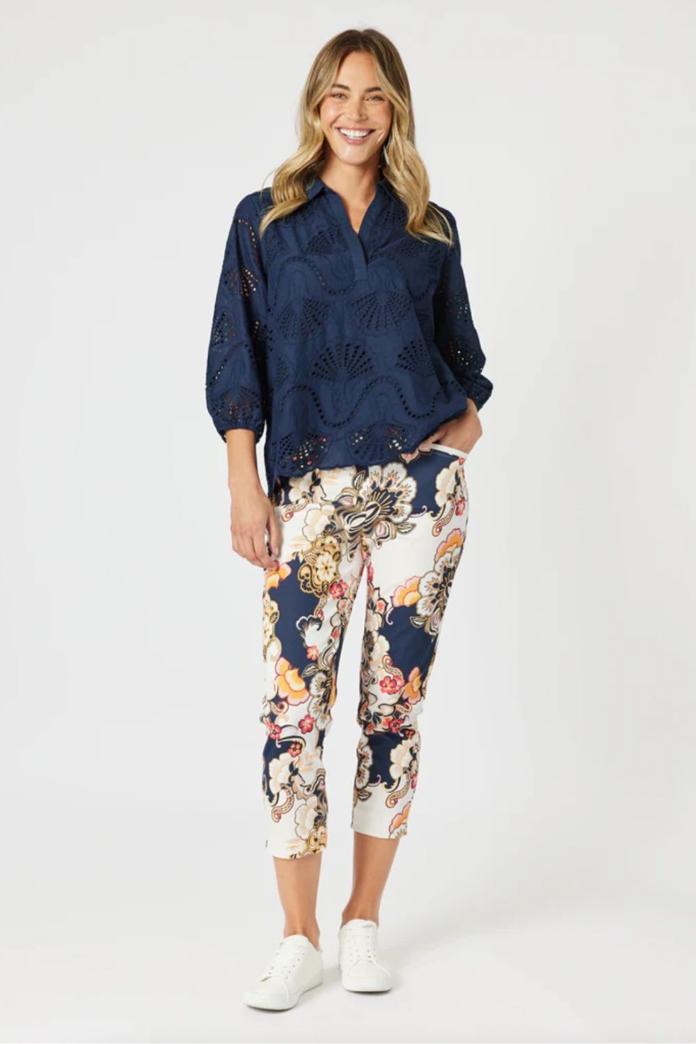 Lexi Print Pant | Navy Print