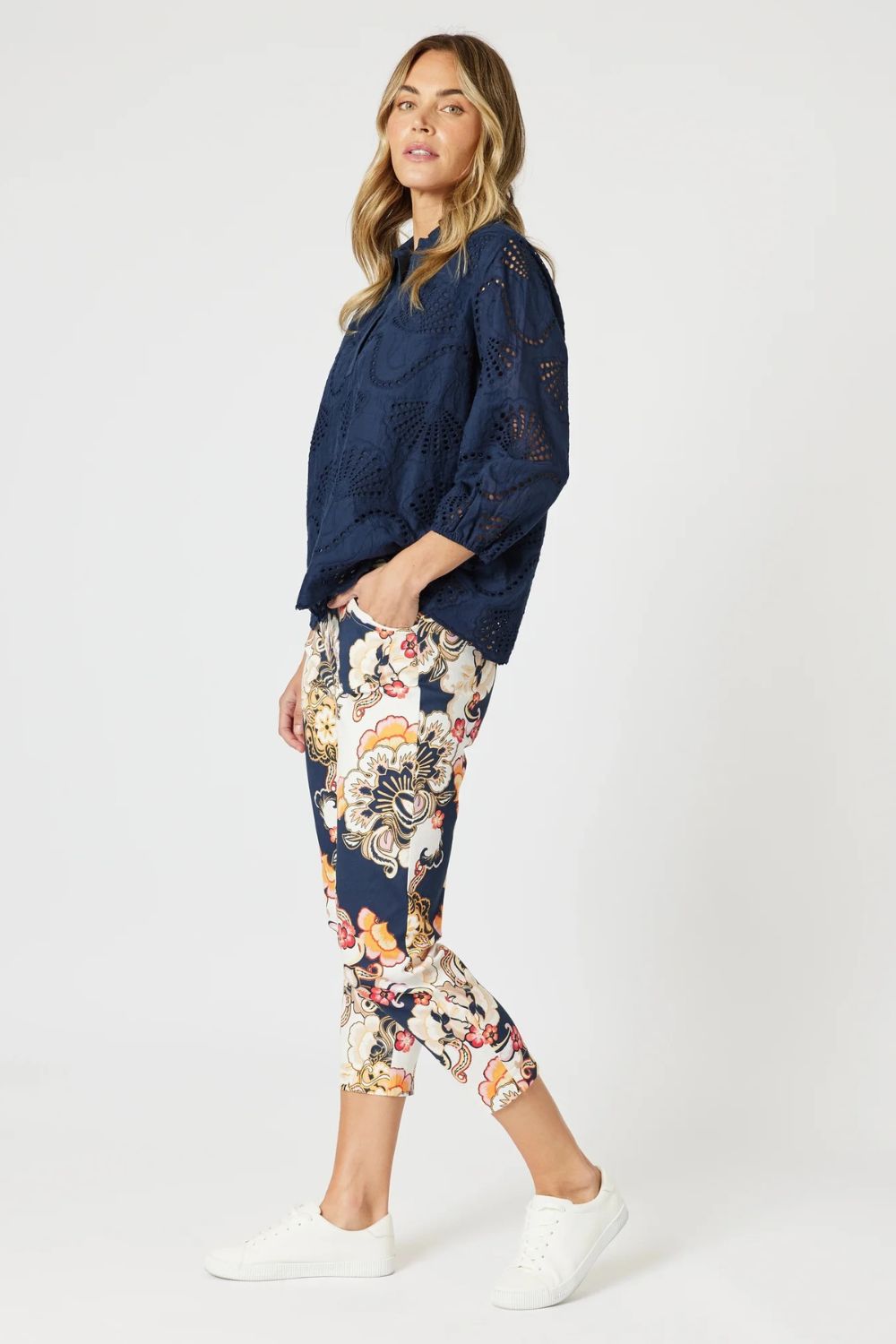 Lexi Print Pant | Navy Print