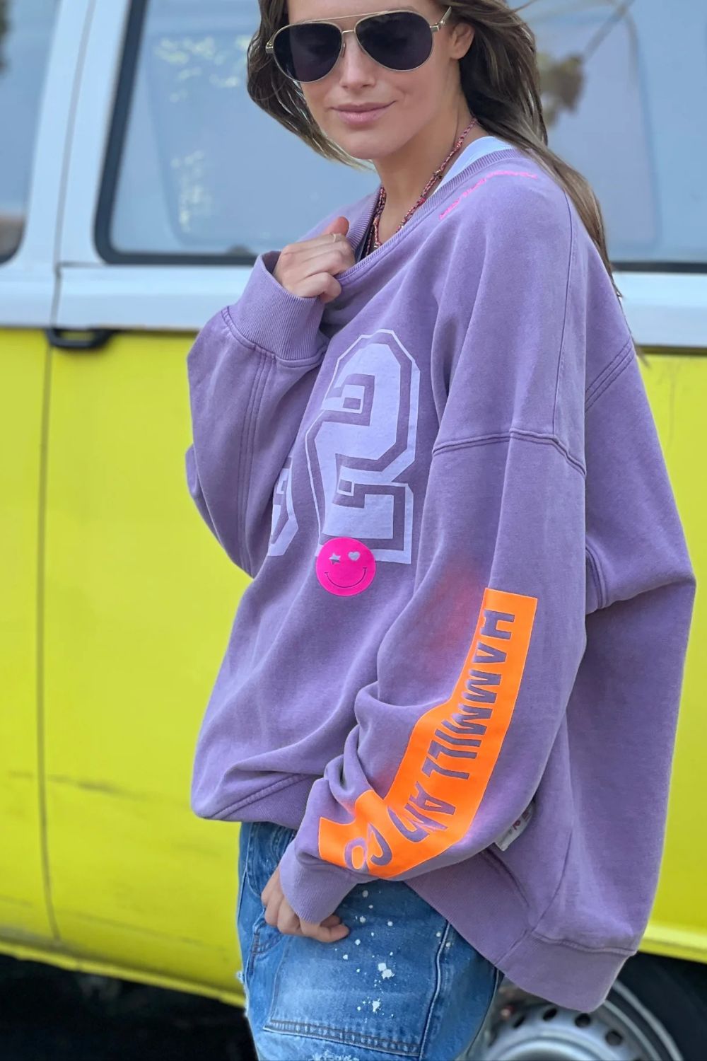 Long Vintage Sweat | Washed Mauve