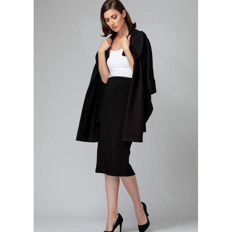 High Waist Pencil Skirt | Black-Joseph Ribkoff-Shop 12 Bendigo