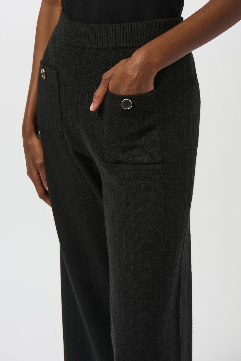 Knit Straight Leg Pants | Black