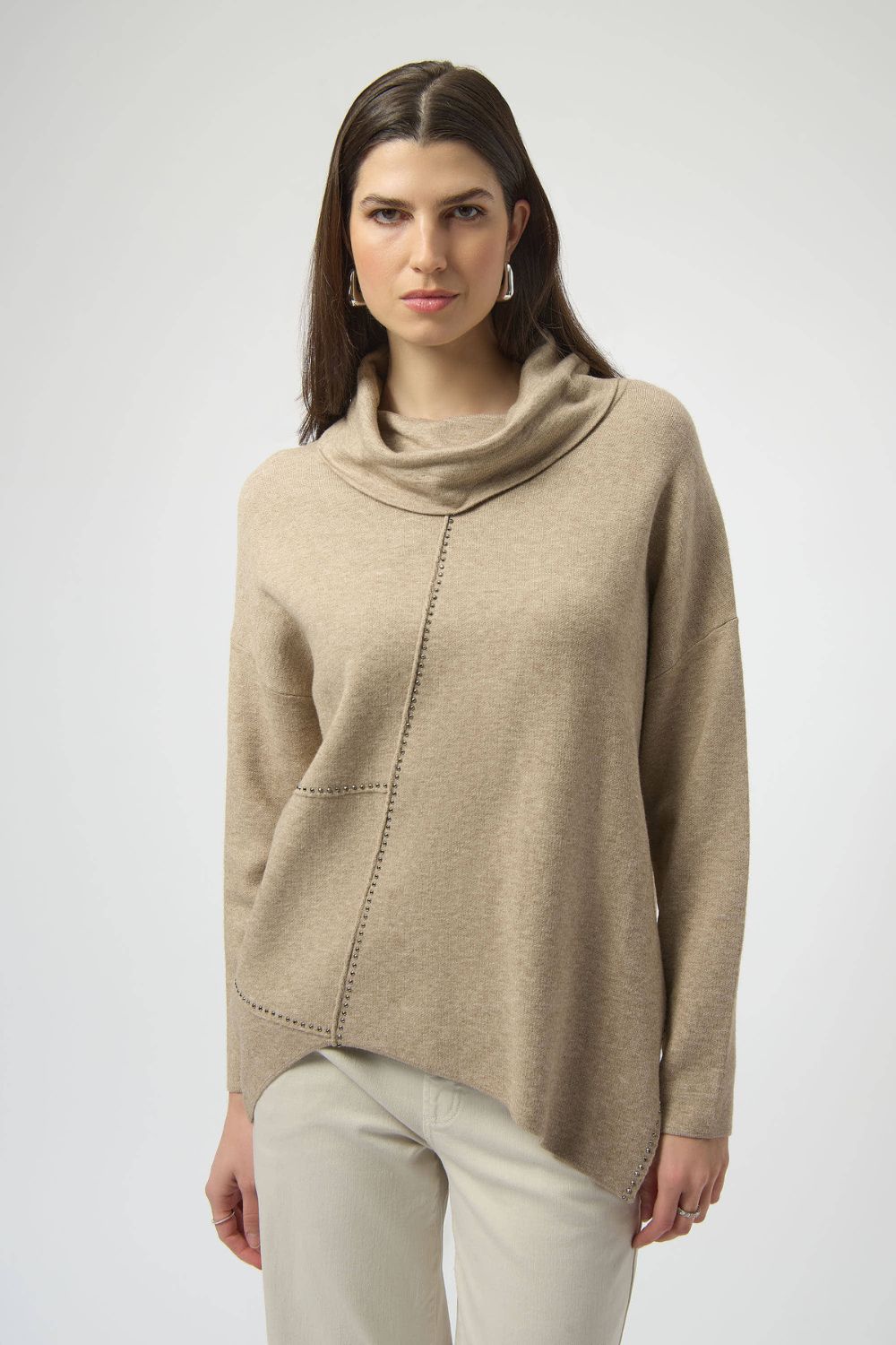 Sweater Knit Asymmetrical Pullover | Oatmeal Melange