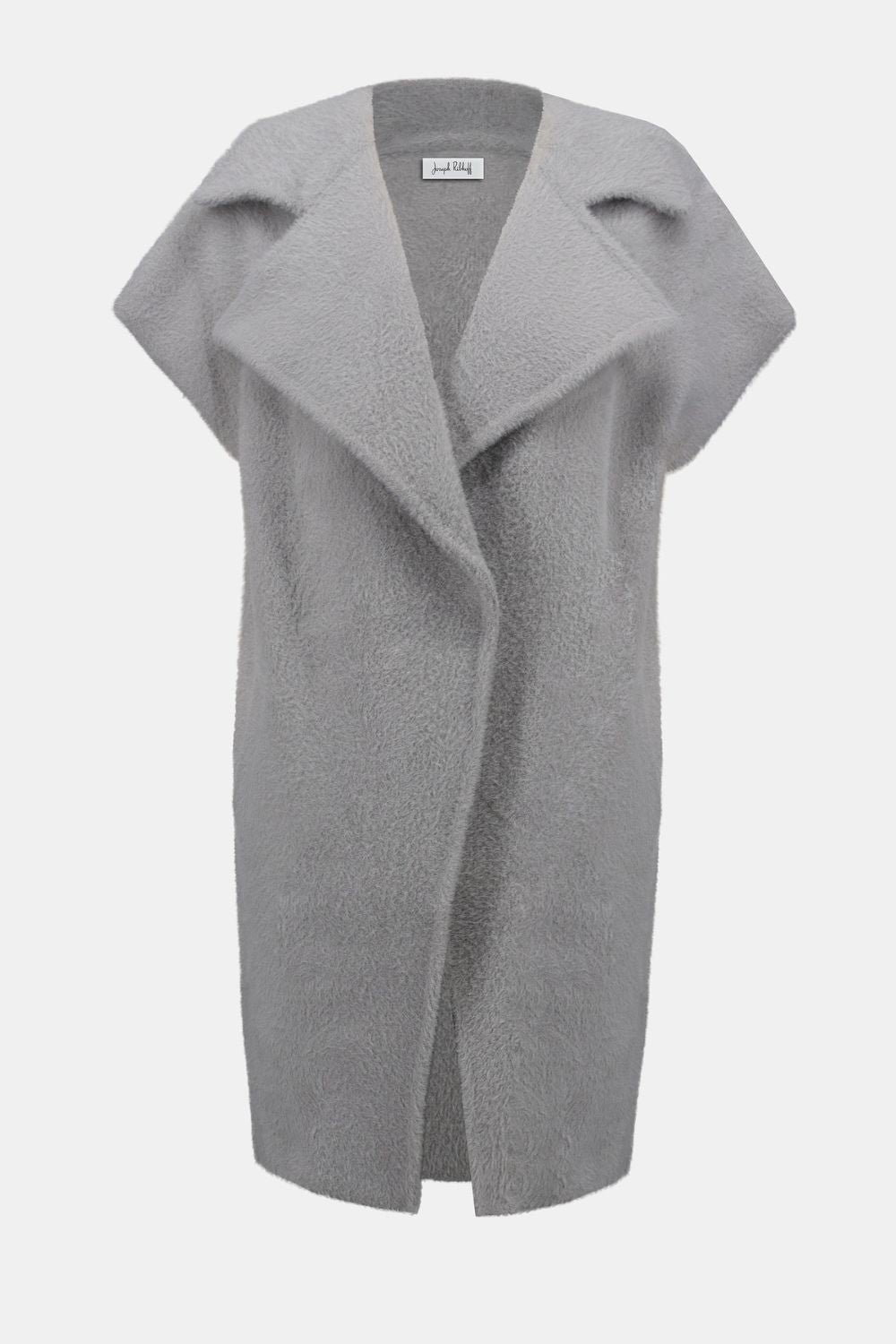 Feather Yarn Boxy Sweater Vest | Light Grey