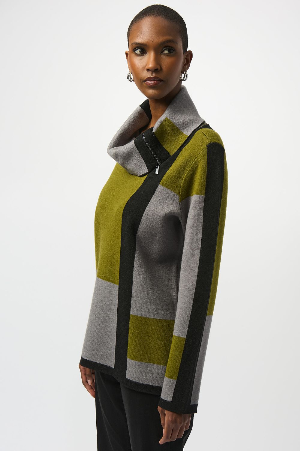 Jacquard Sweater| Black/Artichoke/Grey