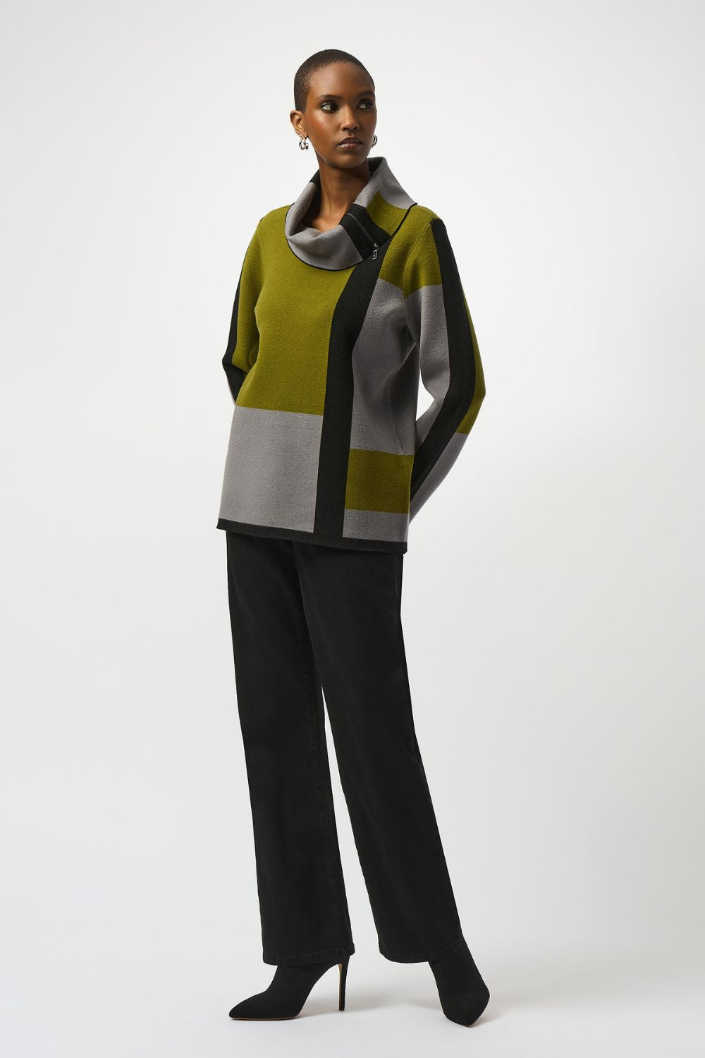 Jacquard Sweater| Black/Artichoke/Grey