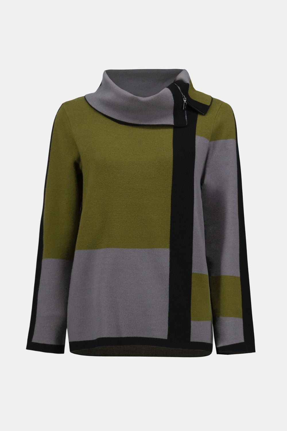 Jacquard Sweater| Black/Artichoke/Grey