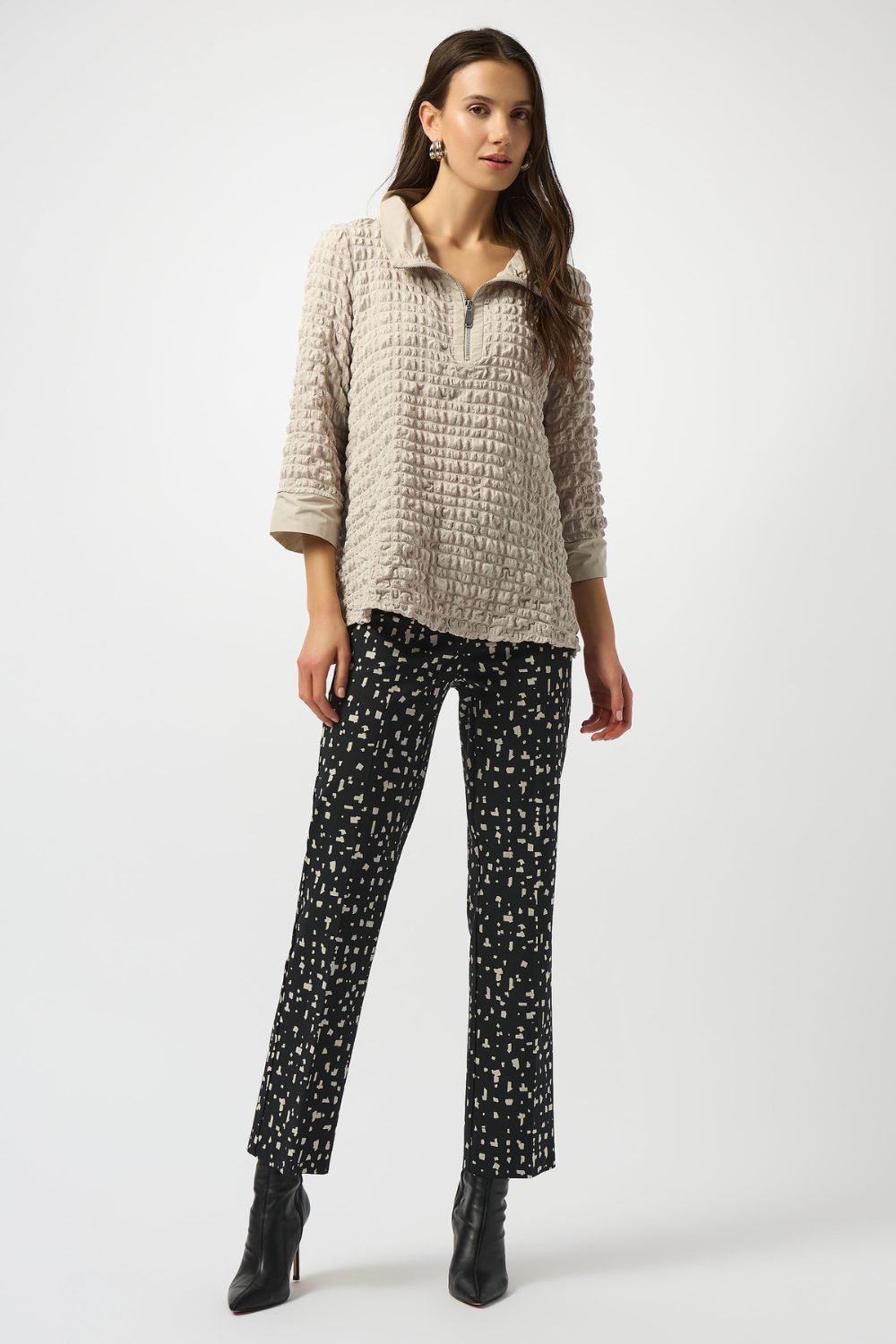Bubble Jacquard A-Line Top | Moonstone
