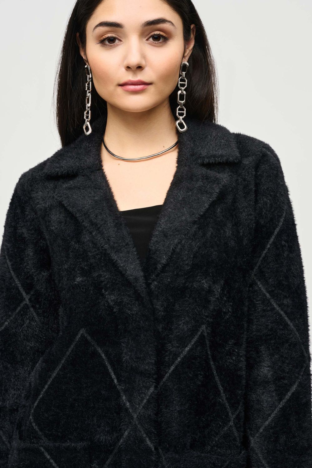 Joseph Ribkoff Longline Coat | Black_Shop 12