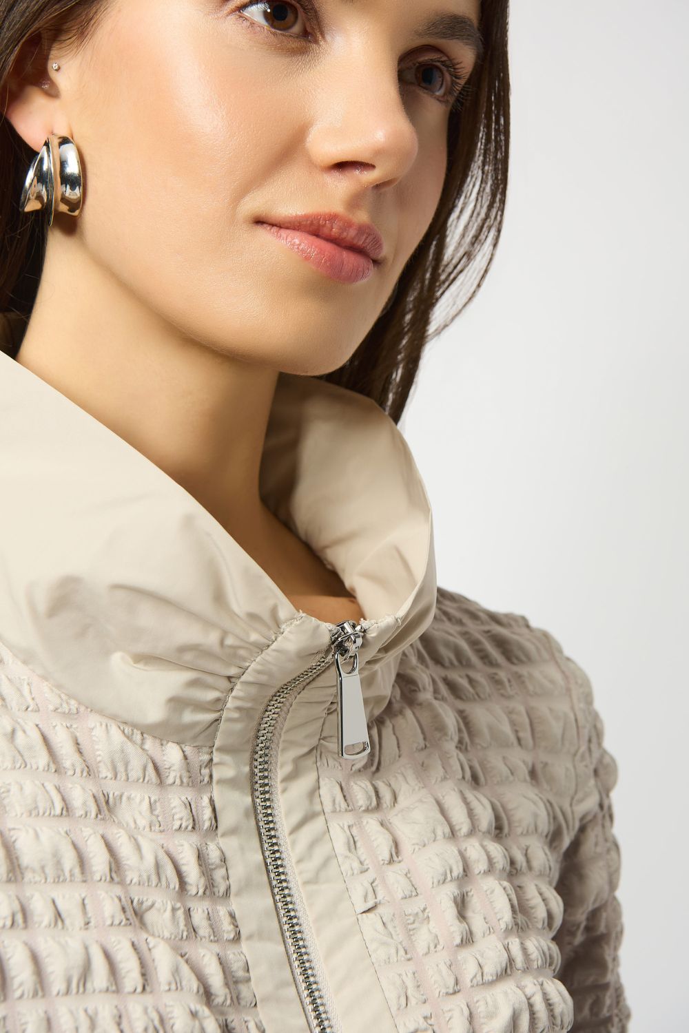 Bubble Jacquard A-Line Top | Moonstone