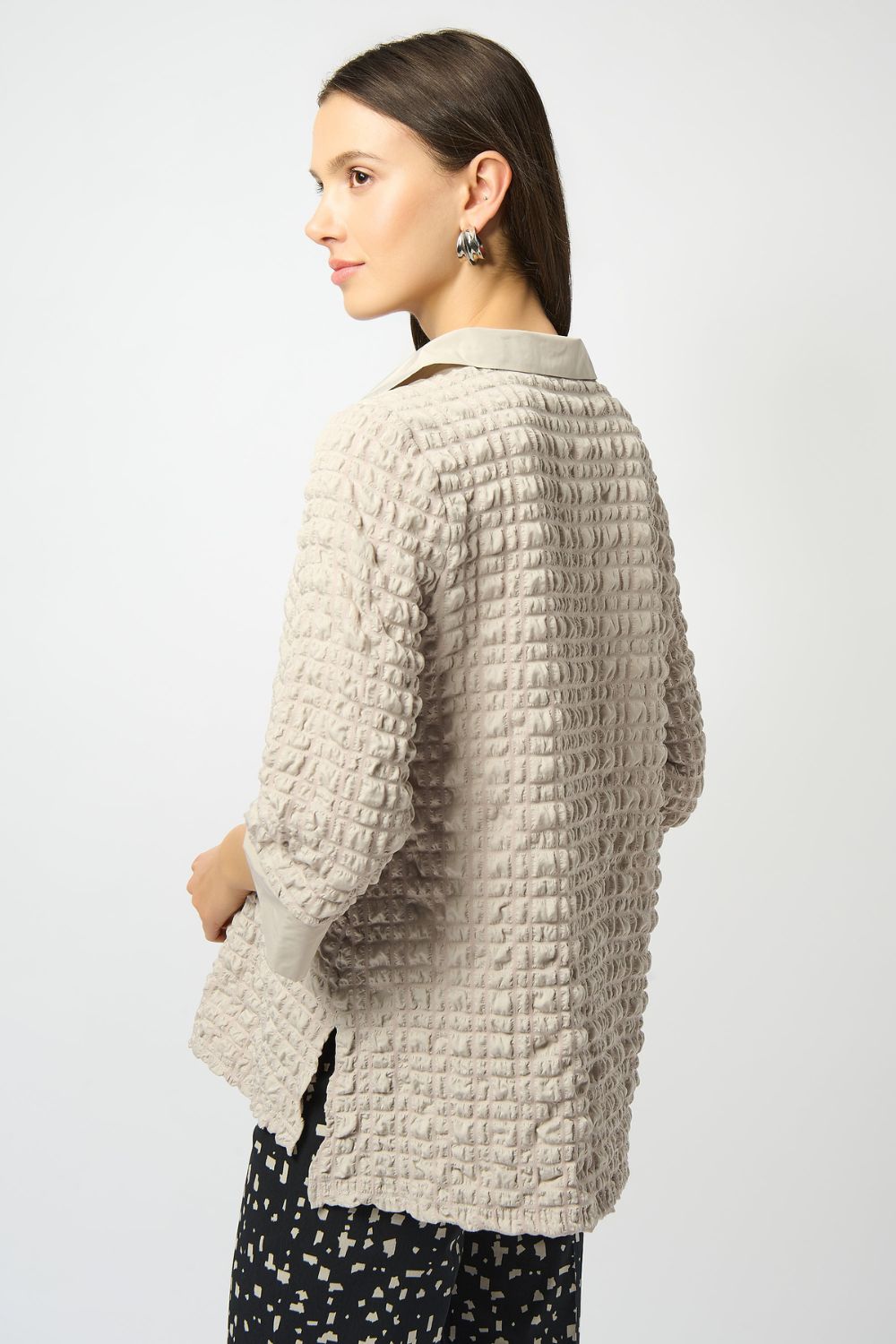 Bubble Jacquard A-Line Top | Moonstone
