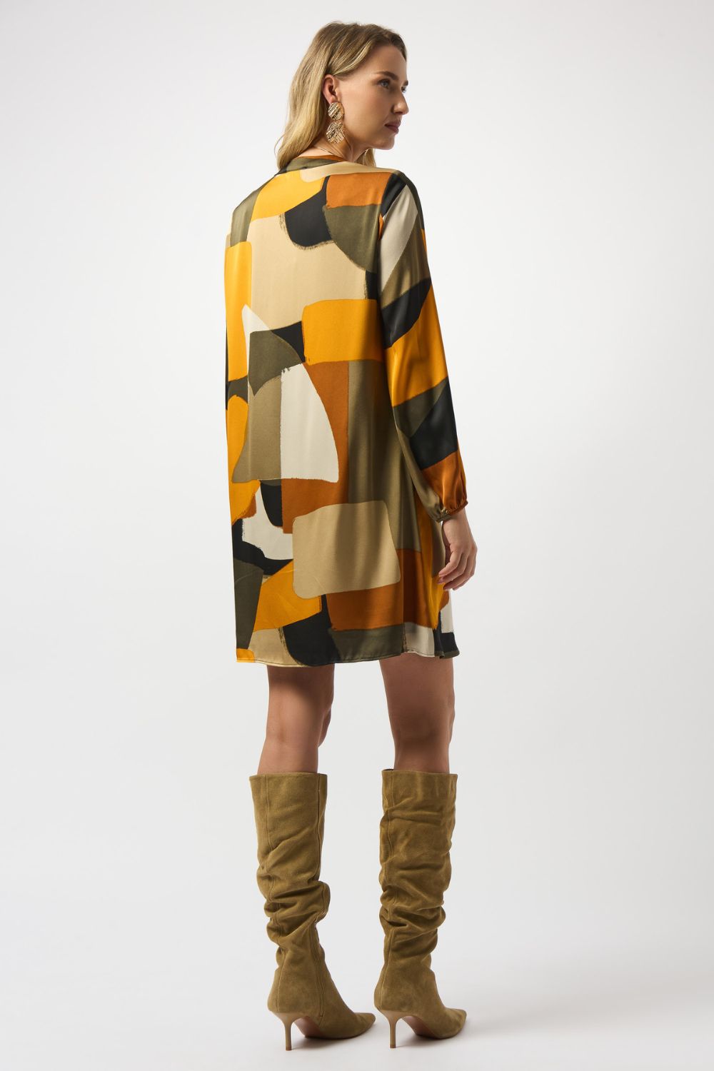 Abstract Print Trapeze Dress | Black/Multi