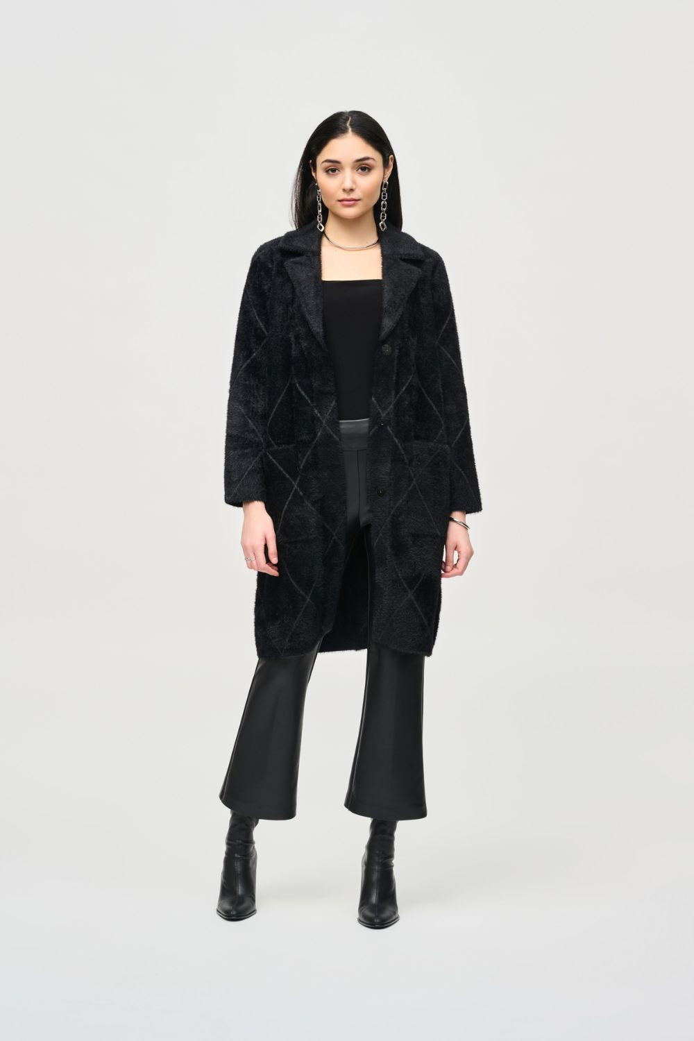 Joseph Ribkoff Longline Coat | Black_Shop 12