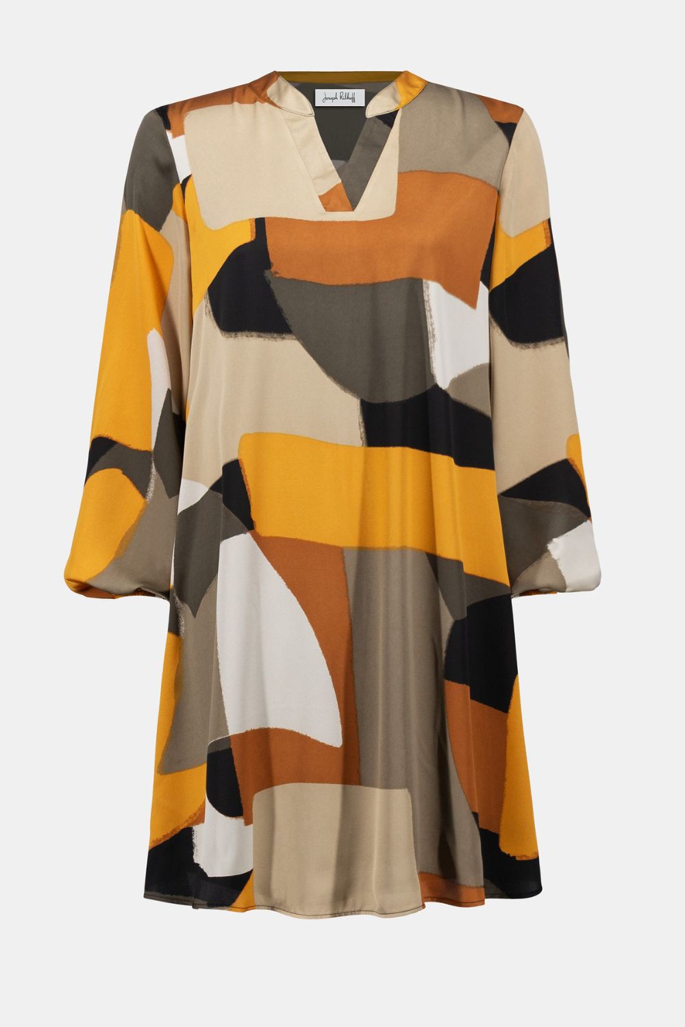 Abstract Print Trapeze Dress | Black/Multi