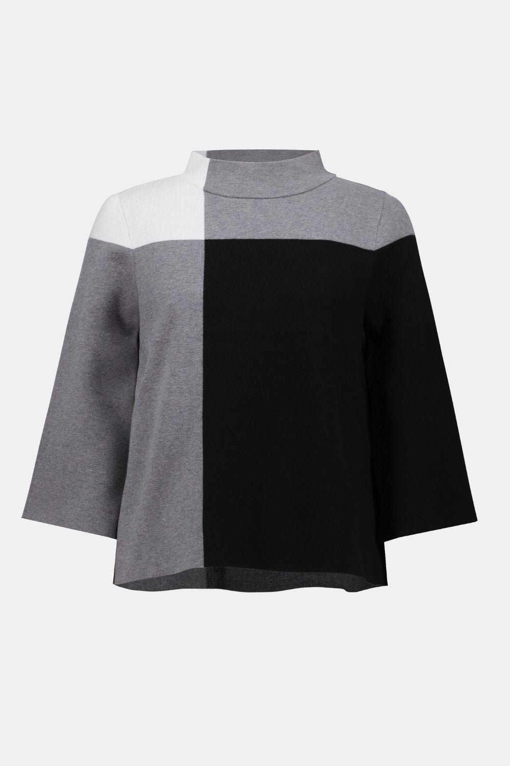 Jacquard Sweater Colour Block Pullover | Black/Grey/Vanilla
