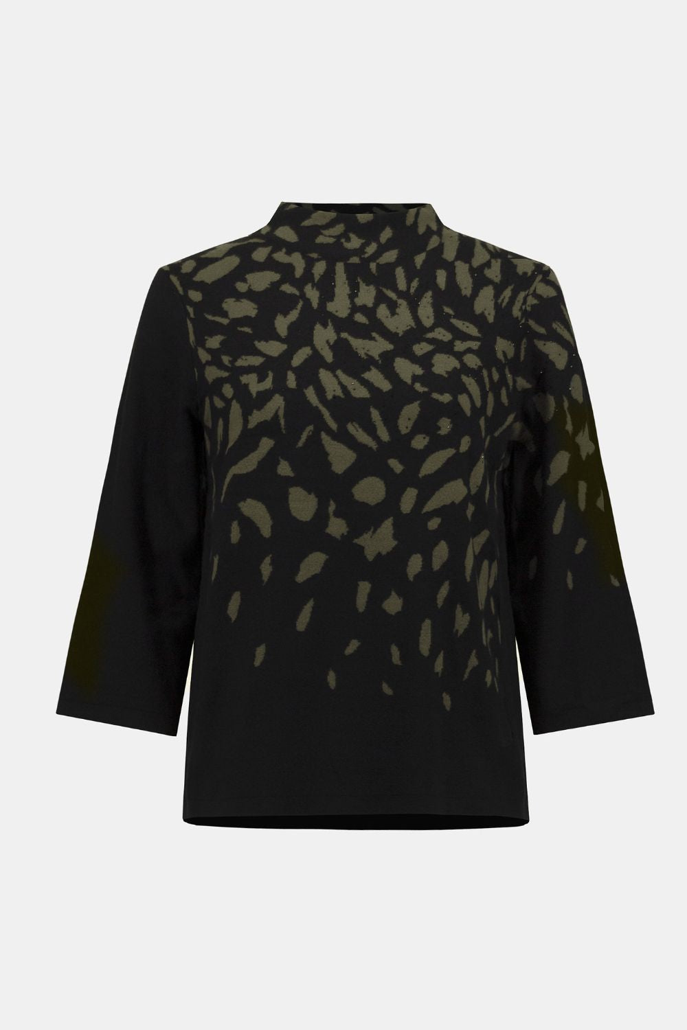 Jacquard Animal Print Sweater | Black/Avocado