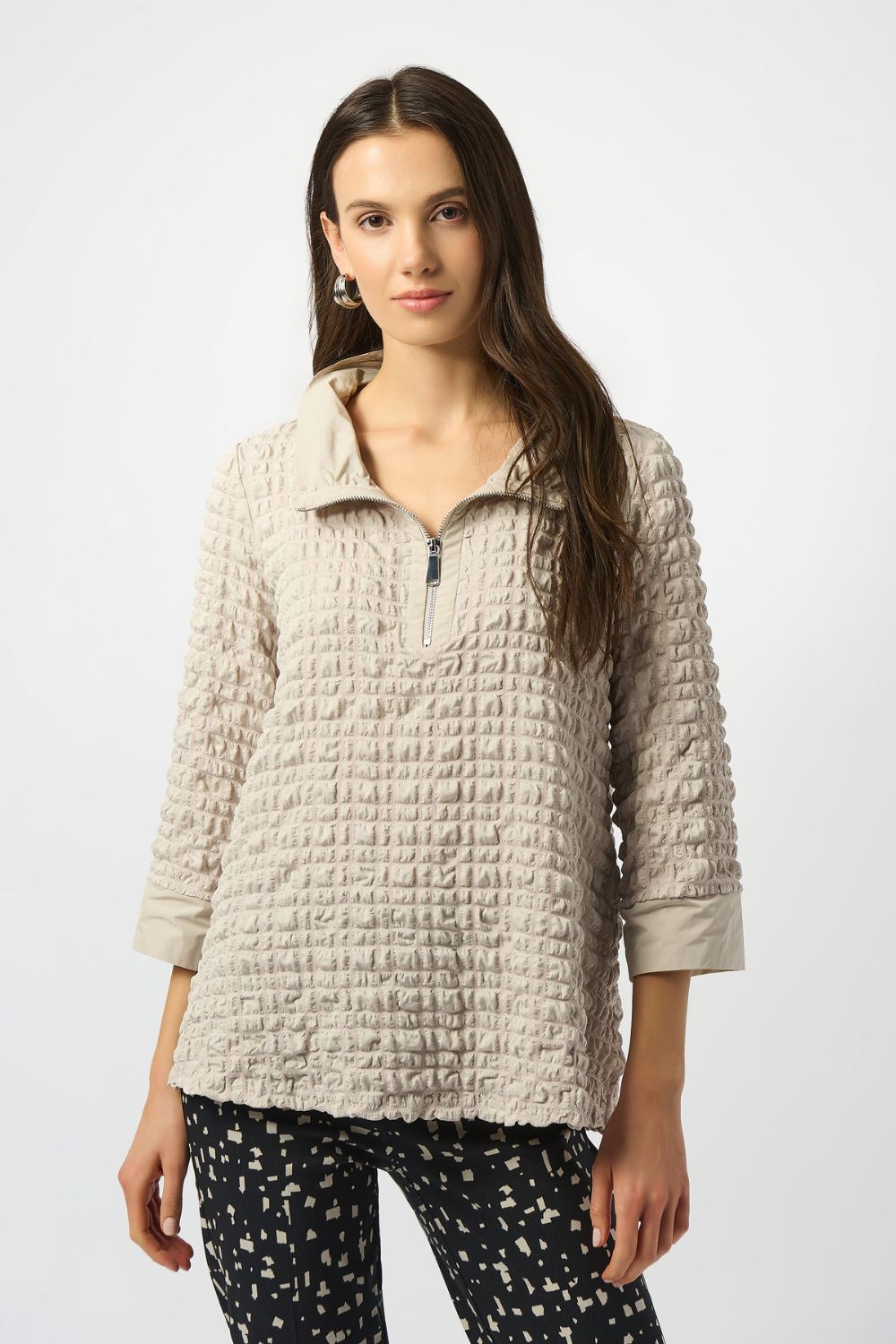 Bubble Jacquard A-Line Top | Moonstone