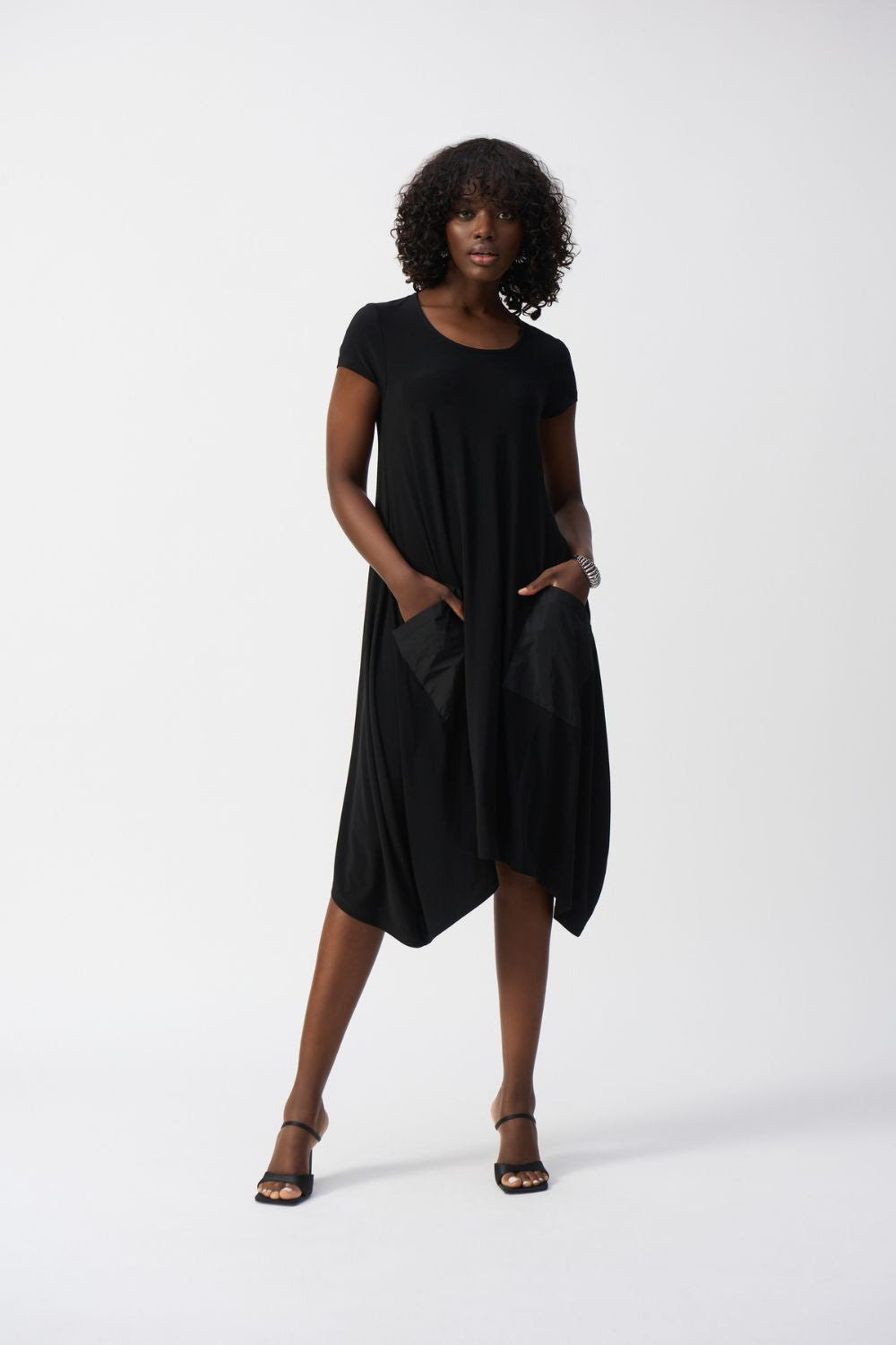 Silky Knit Cocoon Dress | Black