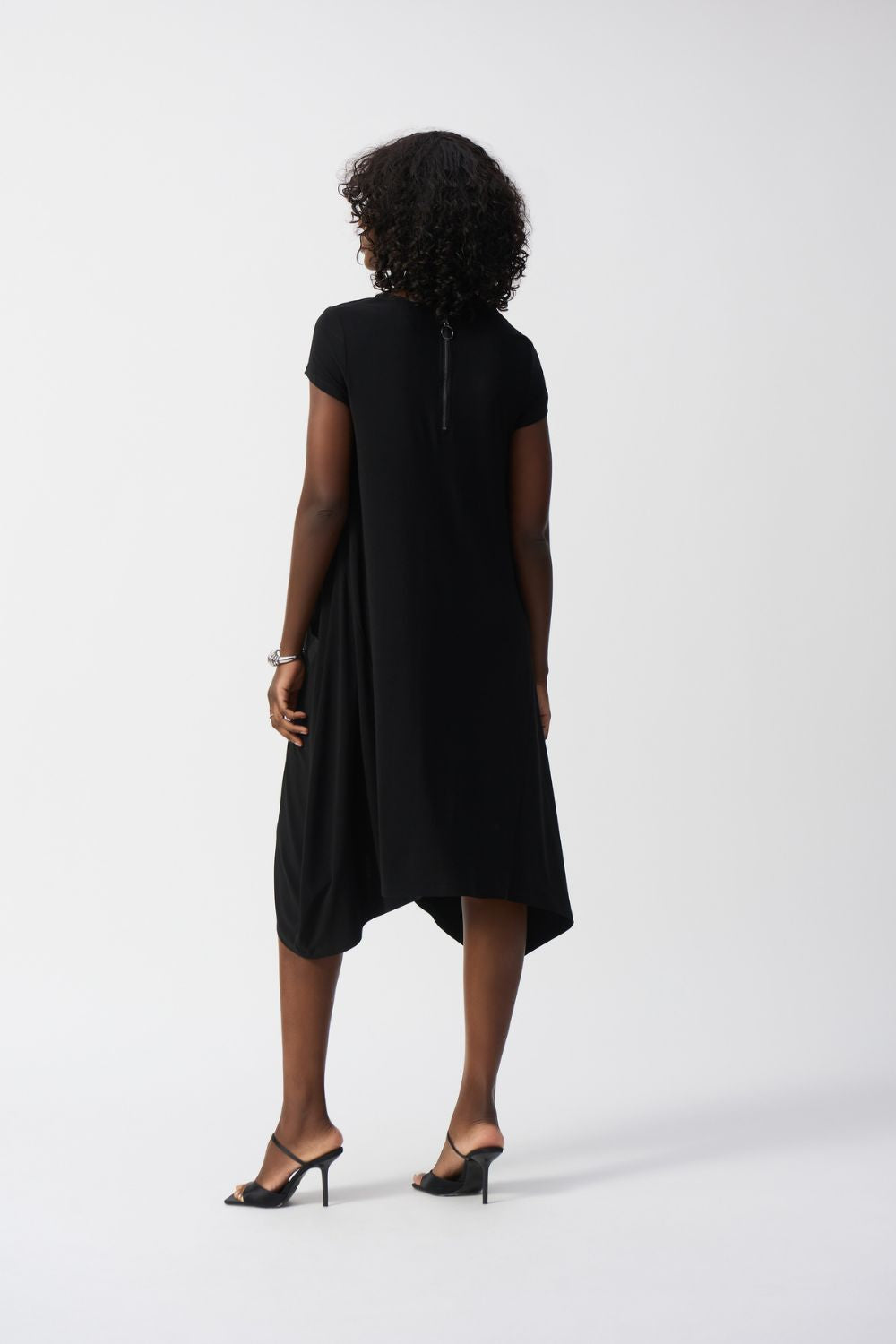 Silky Knit Cocoon Dress | Black