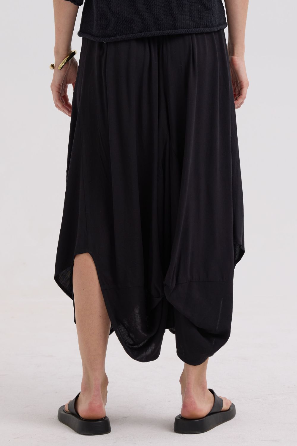 Drape Bottom Skirt | Black