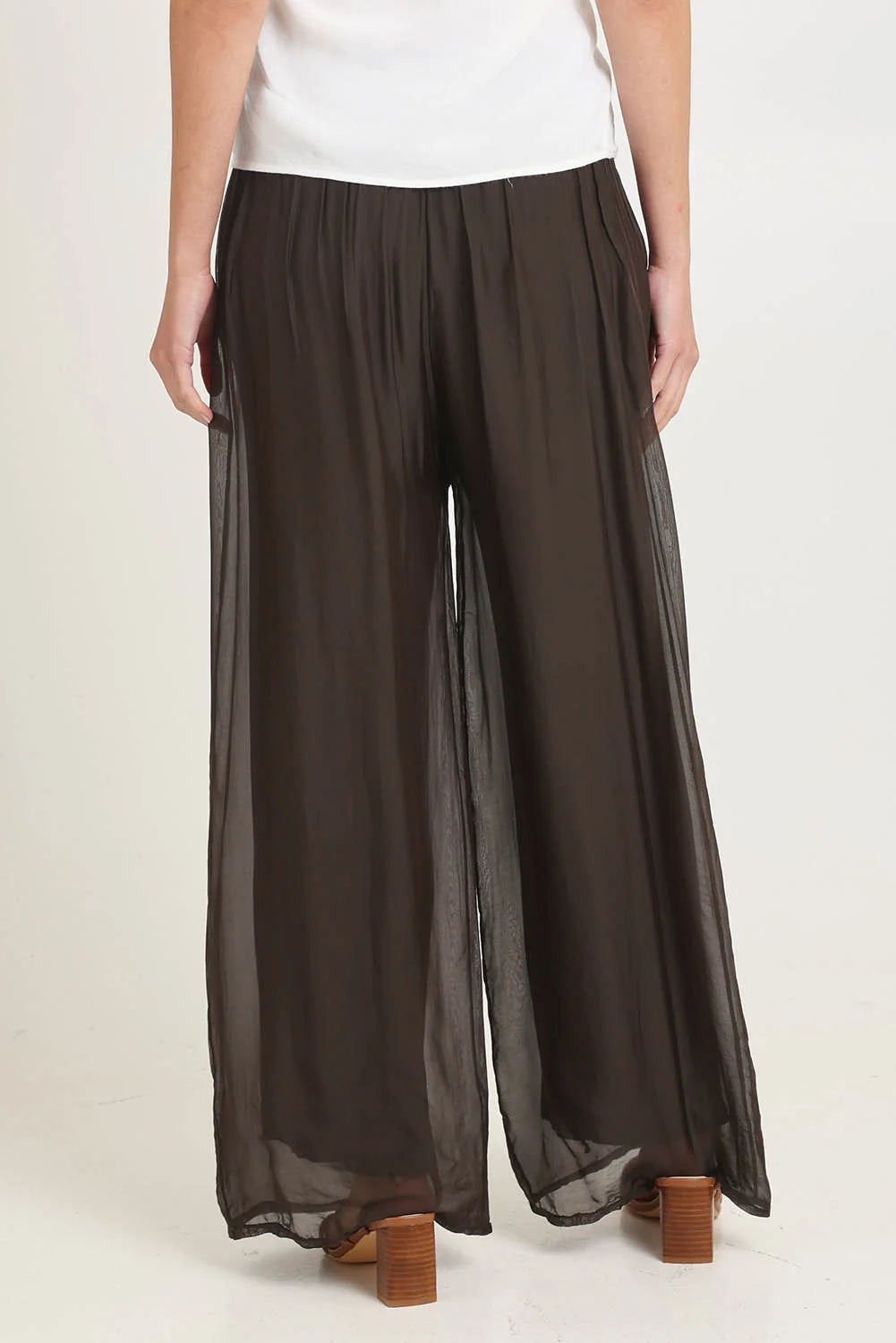 Silk Blend Pant | Chocolate