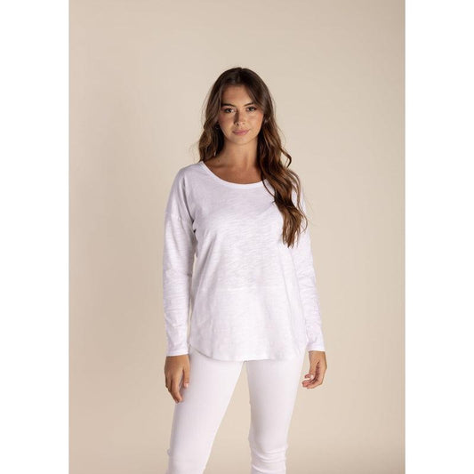 Long Sleeve Crew Tee | White-Two T's-Shop 12 Bendigo