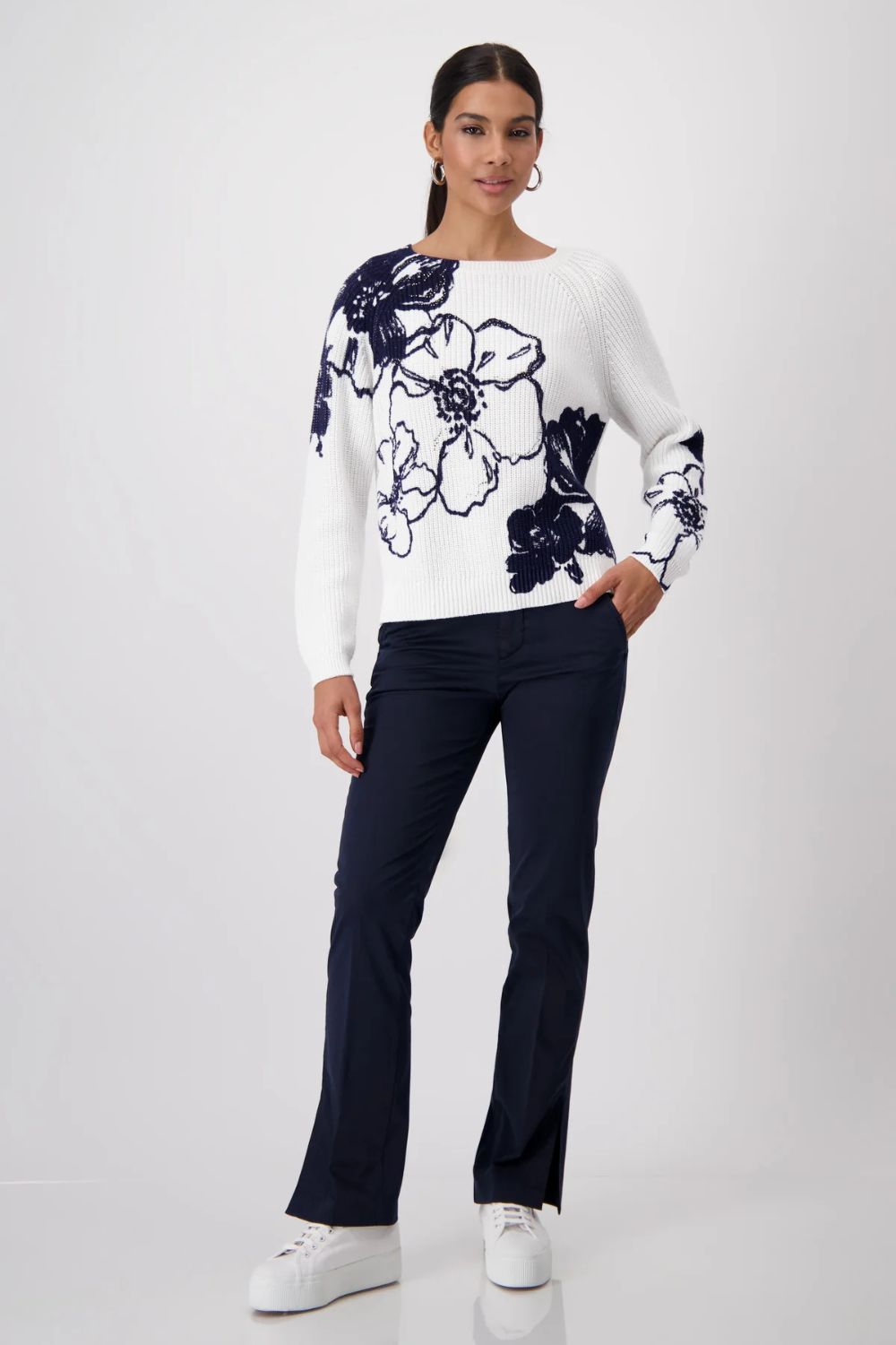 Floral Print Sweater | Off White