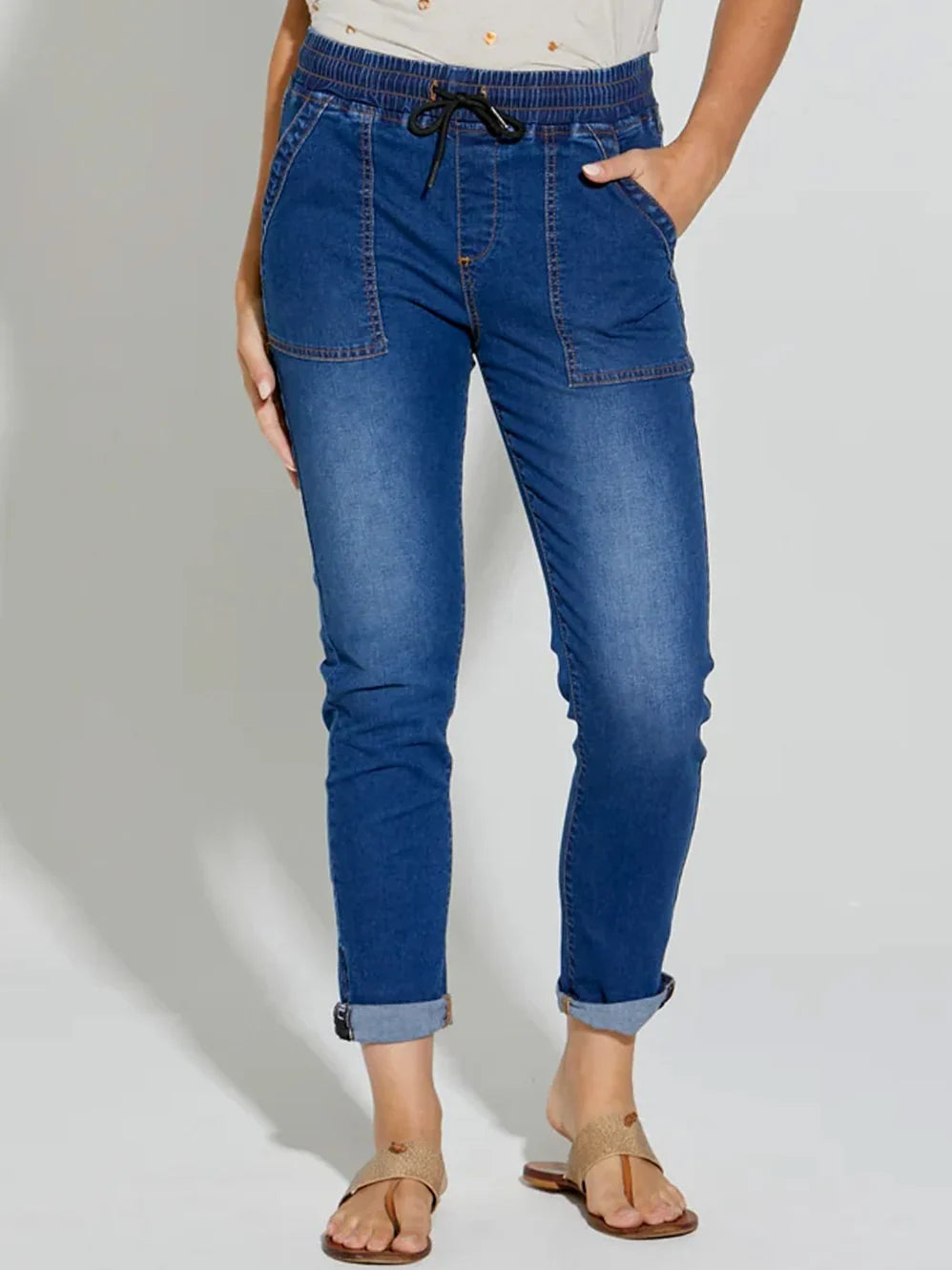New London Jeans Hope Roll Cuff Jogger | Indigo_Shop 12