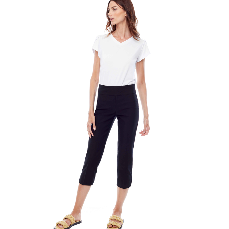Petal-Slit Cropped Pant | Black-Up! Pants-Shop 12 Bendigo